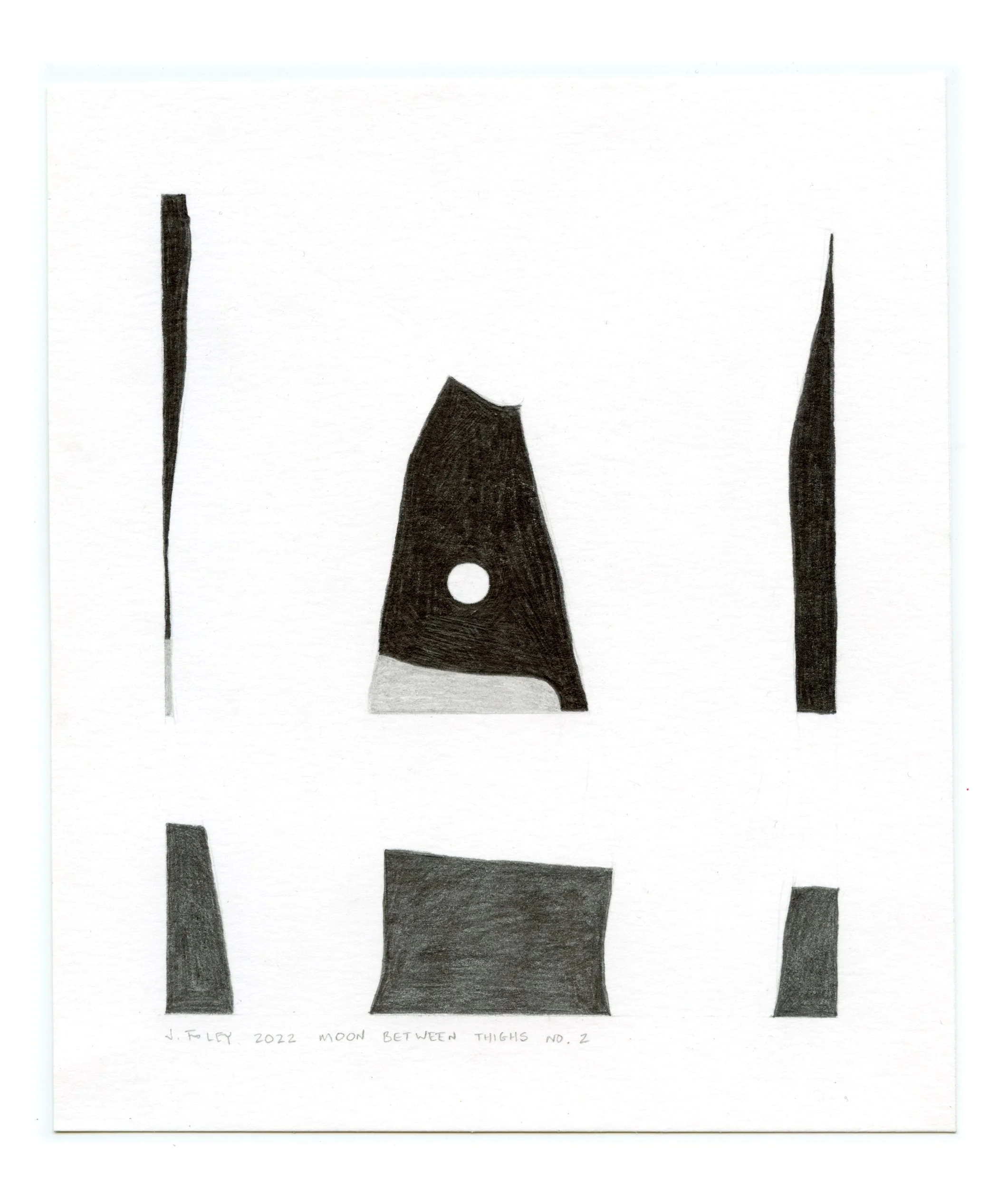 Moon Between Thighs (no. 2) (7" x 6") graphite on paper, 2022.
