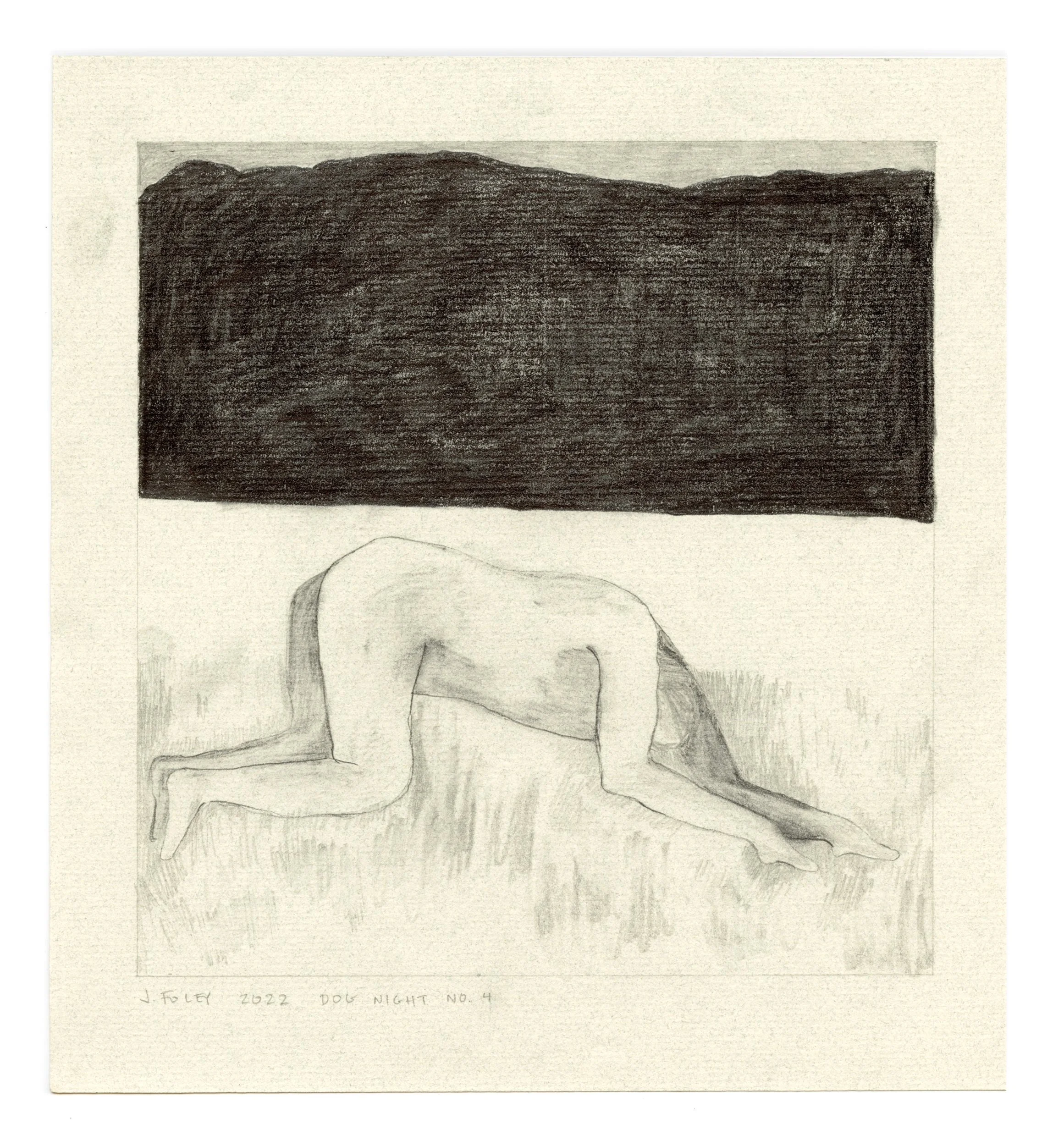 Dog Night (no. 4) (9" x 8 1/2") graphite on paper, 2022.