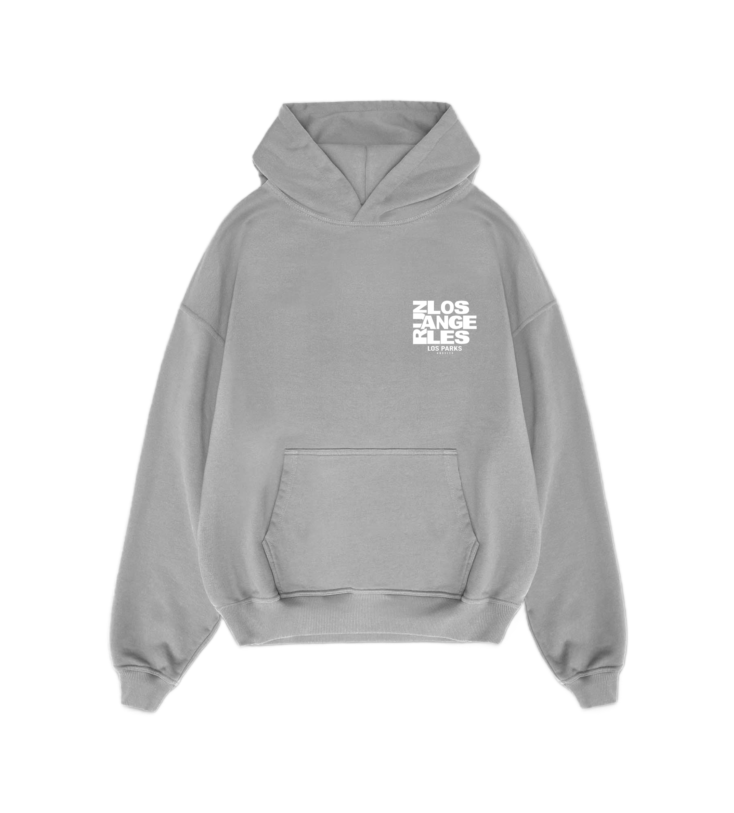 Run Los Angeles Stone Gray Hoodie Front .png