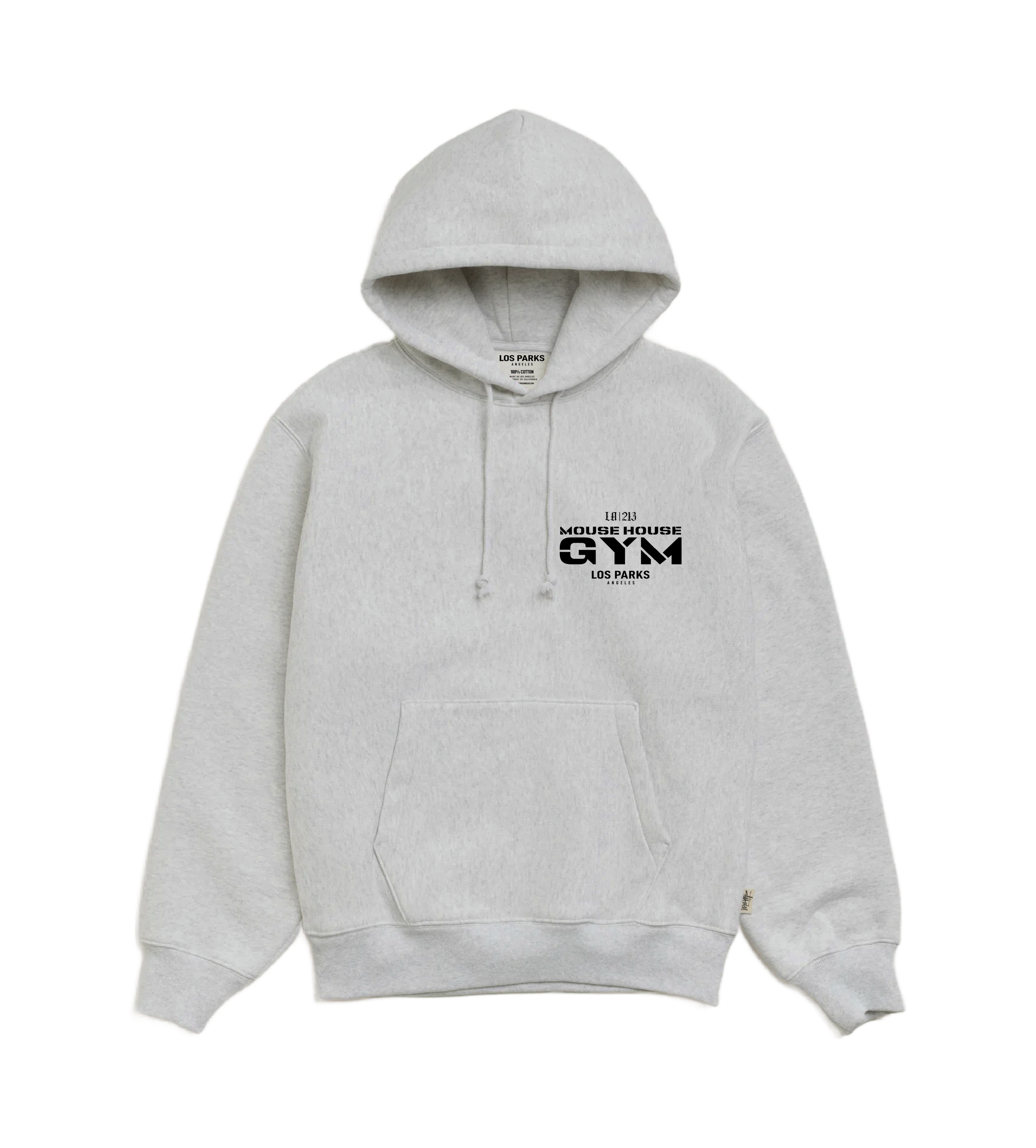 Mouse House Gym Heather Gray Hoodie Front -2.png