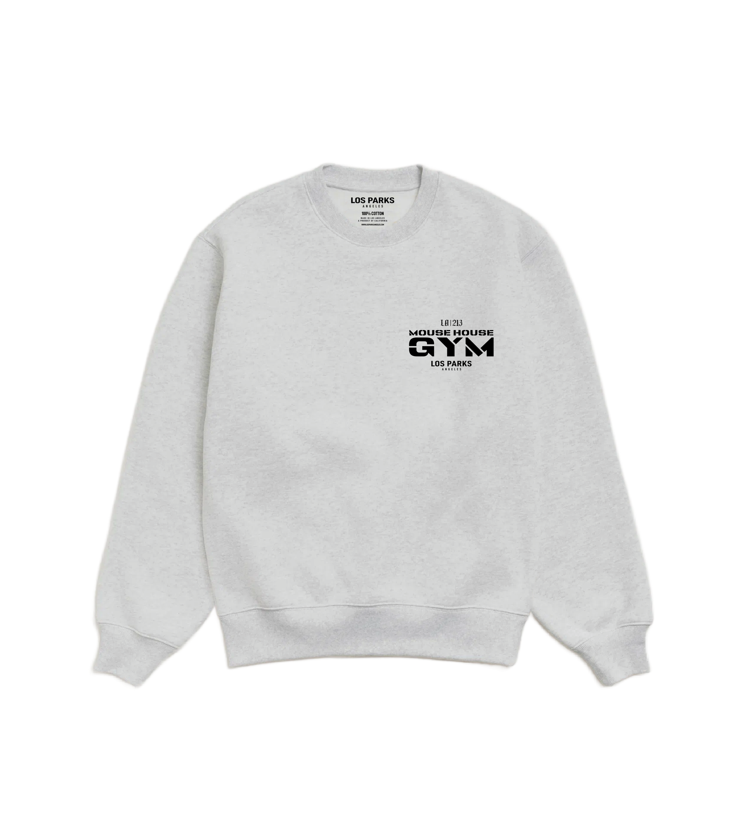 Mouse House Gym Heather Gray Crew Front .png