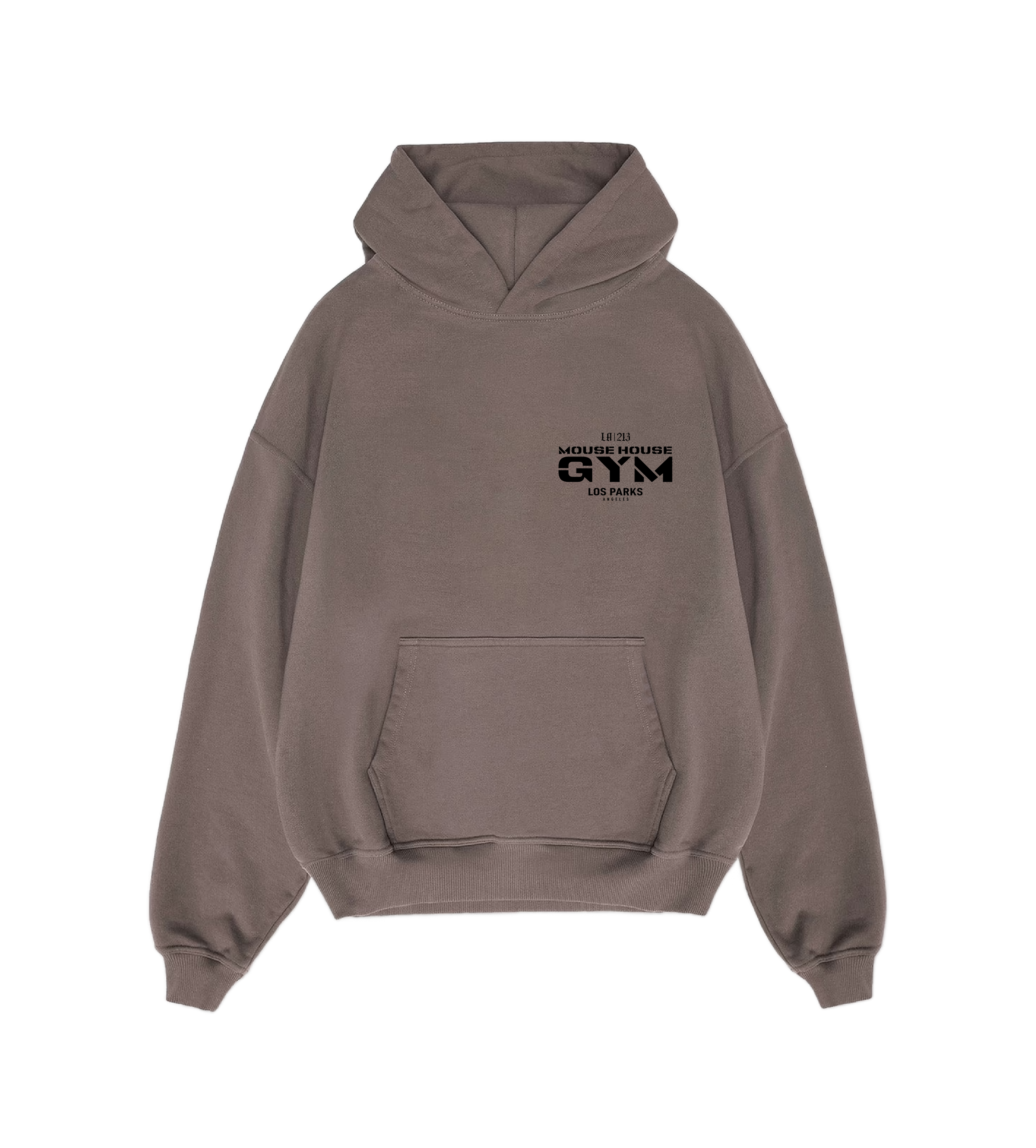 Mouse House Gym Stone Mocha Hoodie Front .png