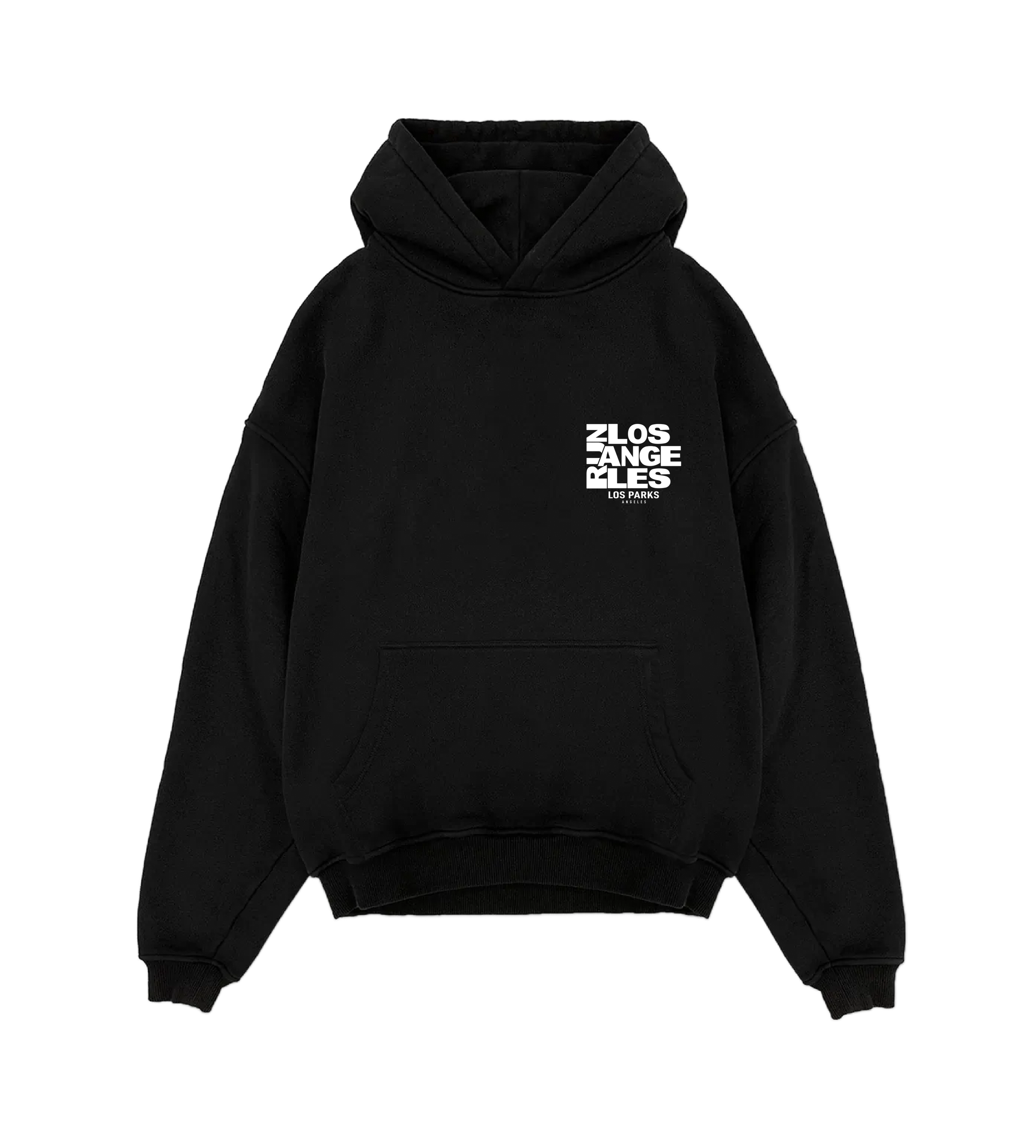 Run Los Angeles Black Hoodie Front .png