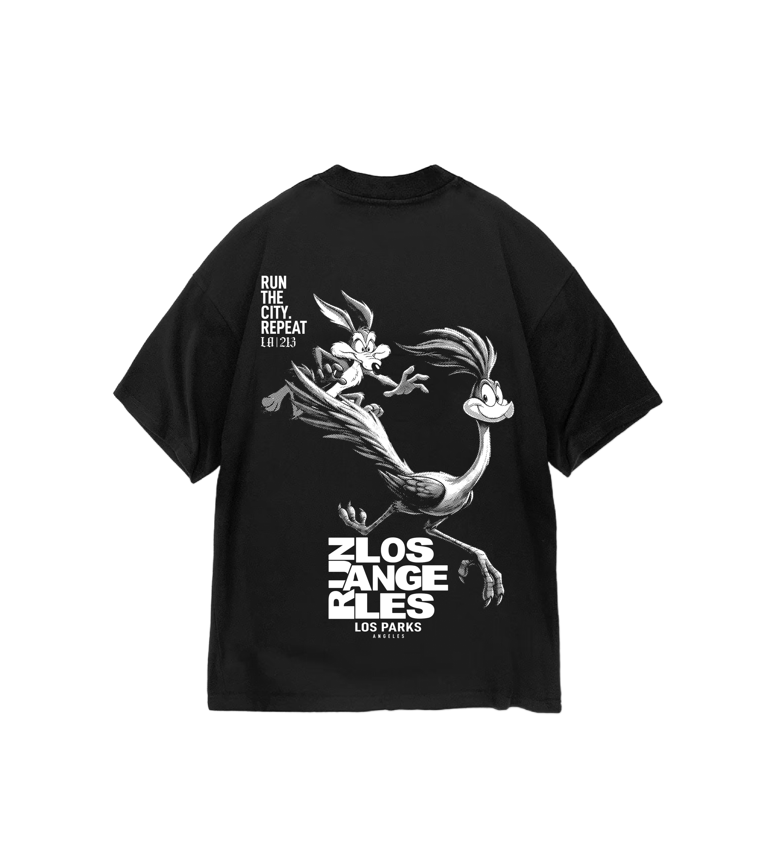 RUN LOS ANGELES  Black Tee - Back  .png