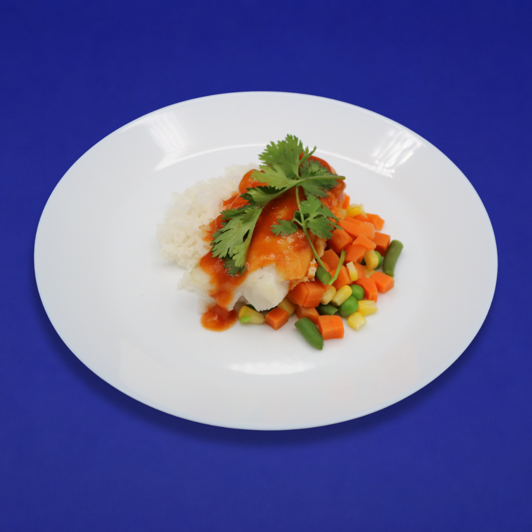 Steamed Hake with BBQ Sauce