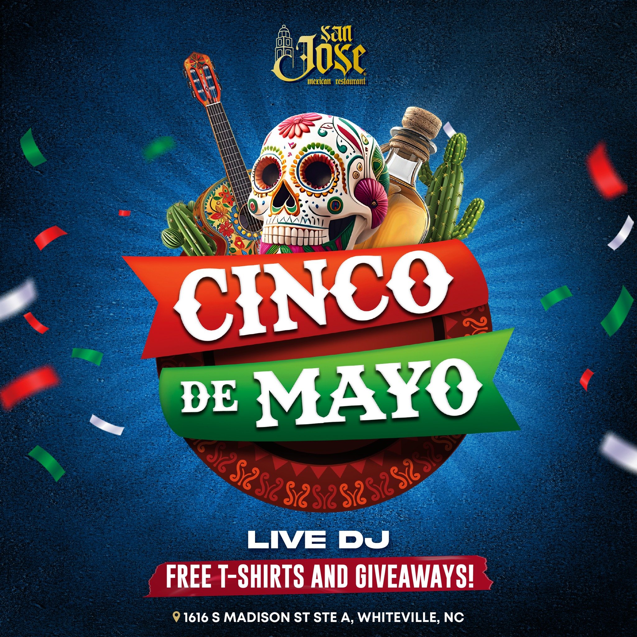 Cinco de Mayo is coming and we can&rsquo;t wait to celebrate with you! 🤠🇲🇽 Join us for a fun party filled with Live Music, Free T-shirts, and Giveaways!🕺

There&rsquo;s something for everyone to enjoy!😉
📍 1616 S. Madison Street Whiteville, NC 2