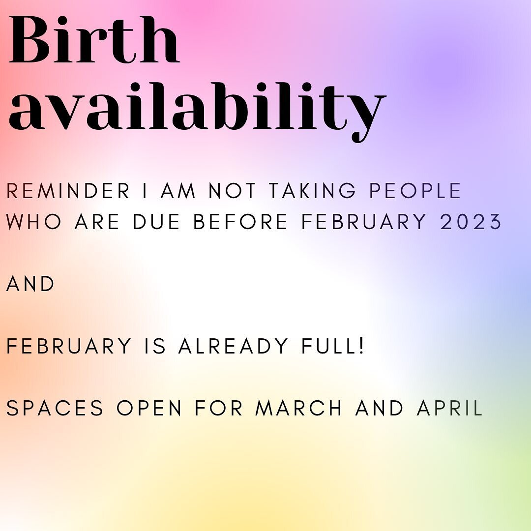 Just a reminder- not taking any due dates until FEB 2023, and now that month is full. 

So folks with March and April due dates, reach out to get a spot and watch me waddle into the office for the next few weeks 😆