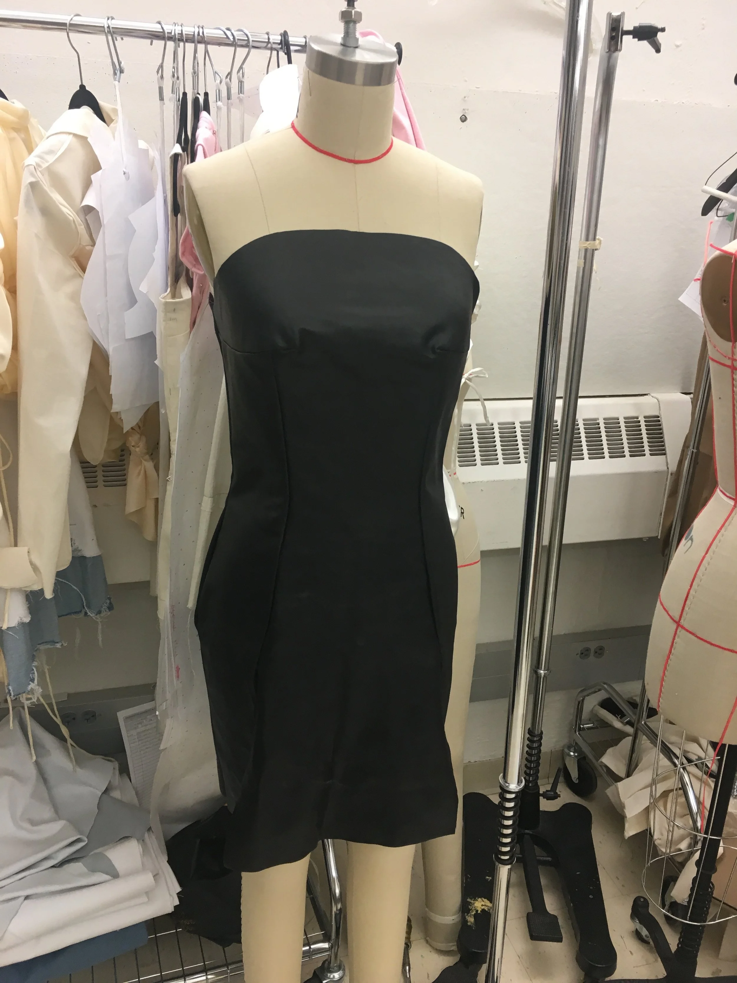 Leather dress without the lining