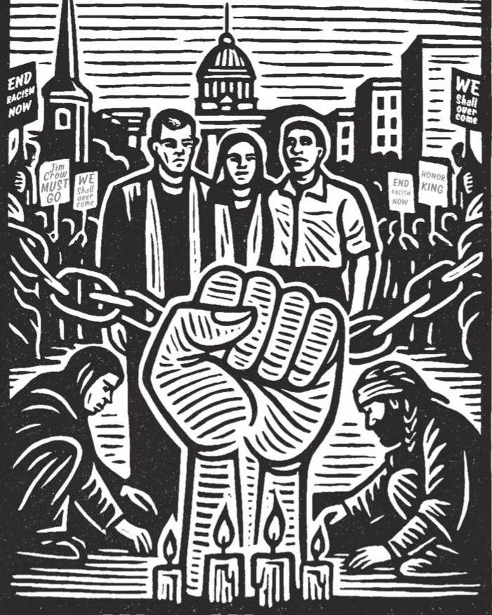 O God of justice and compassion,
who puts down the proud and mighty from their place,
and lifts up the poor and the afflicted:
We give you thanks for your faithful witness Jonathan Myrick Daniels,
...
may make no peace with oppression...

Today, Epis