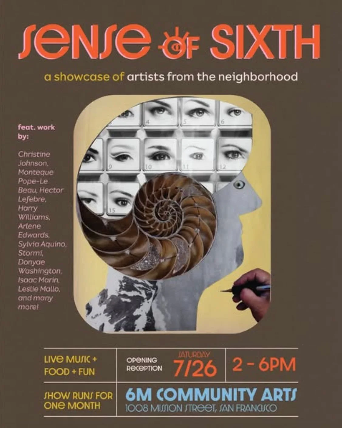 Our very own @6m_community_arts will be hosting their first group show, Sense of Sixth, featuring artists of the Sixth Street neighborhood on Saturday July 26th from 2-6PM!

Mark you calendars and make sure to stop by to hang out and enjoy some food 