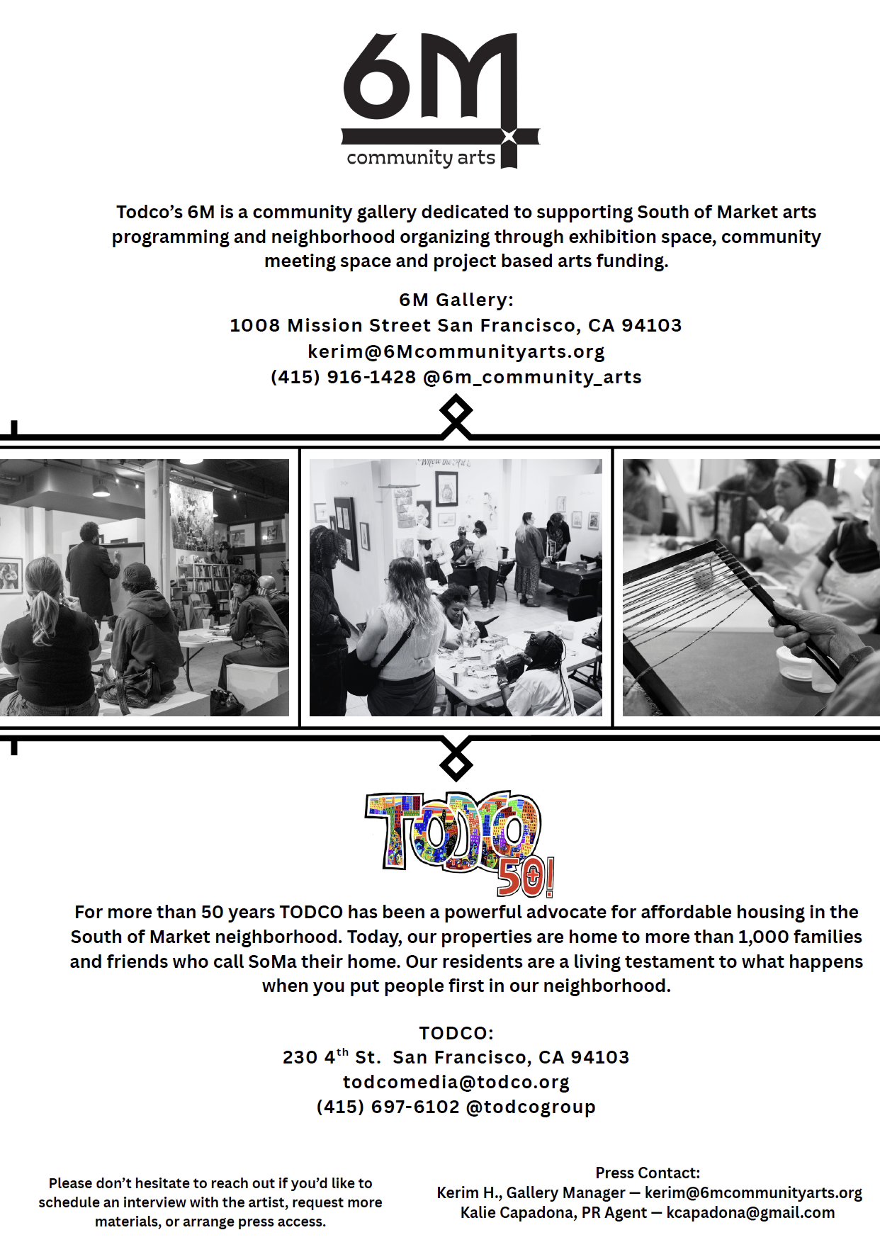 6M Community Arts New Exhibition 'Chain Reaction' Press Kit.