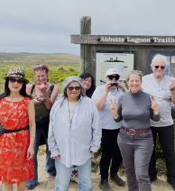 TODCO staff and residents on a resident field trip at Abbotte Lagoon Trail in California.