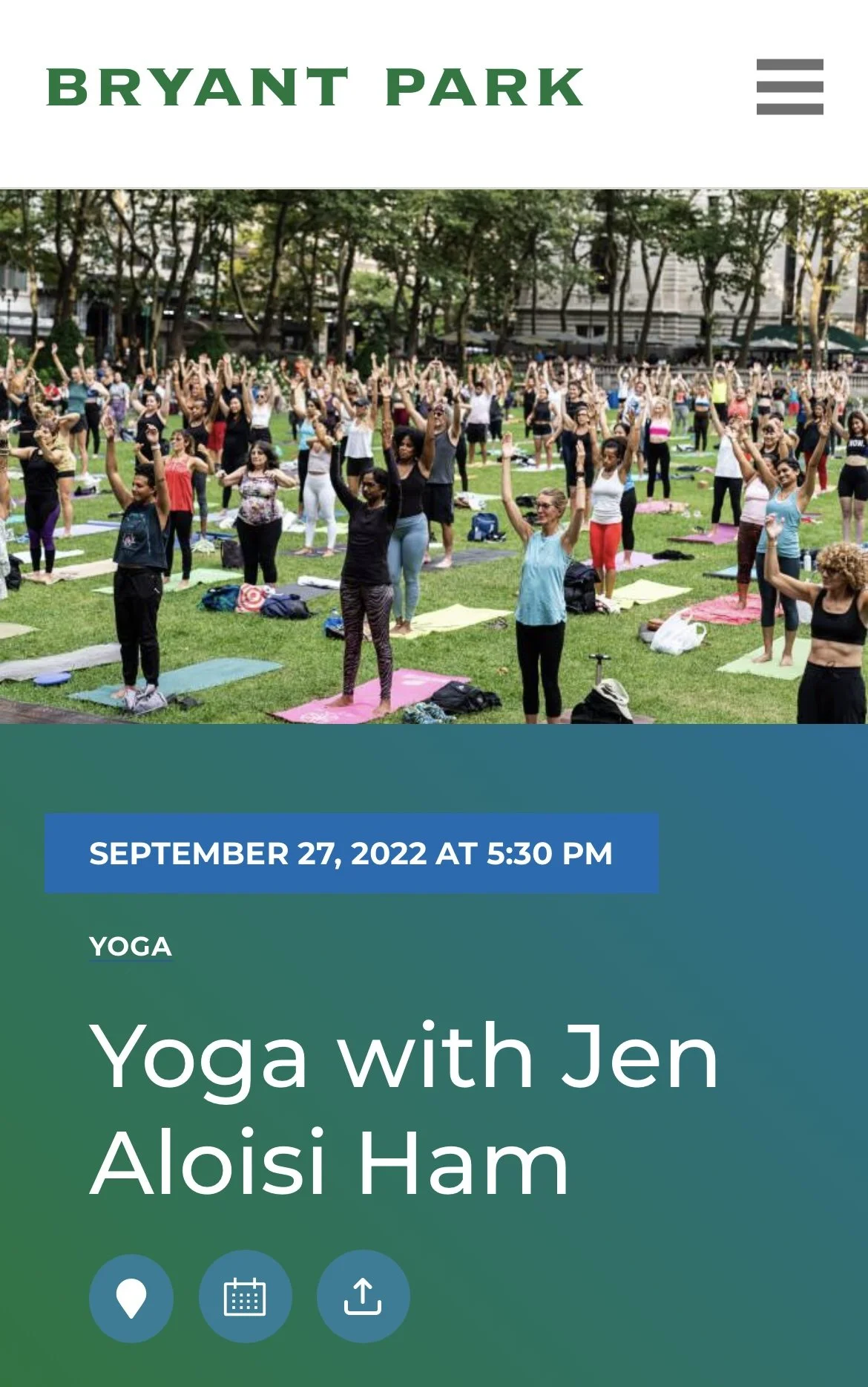 Bryant Park Yoga