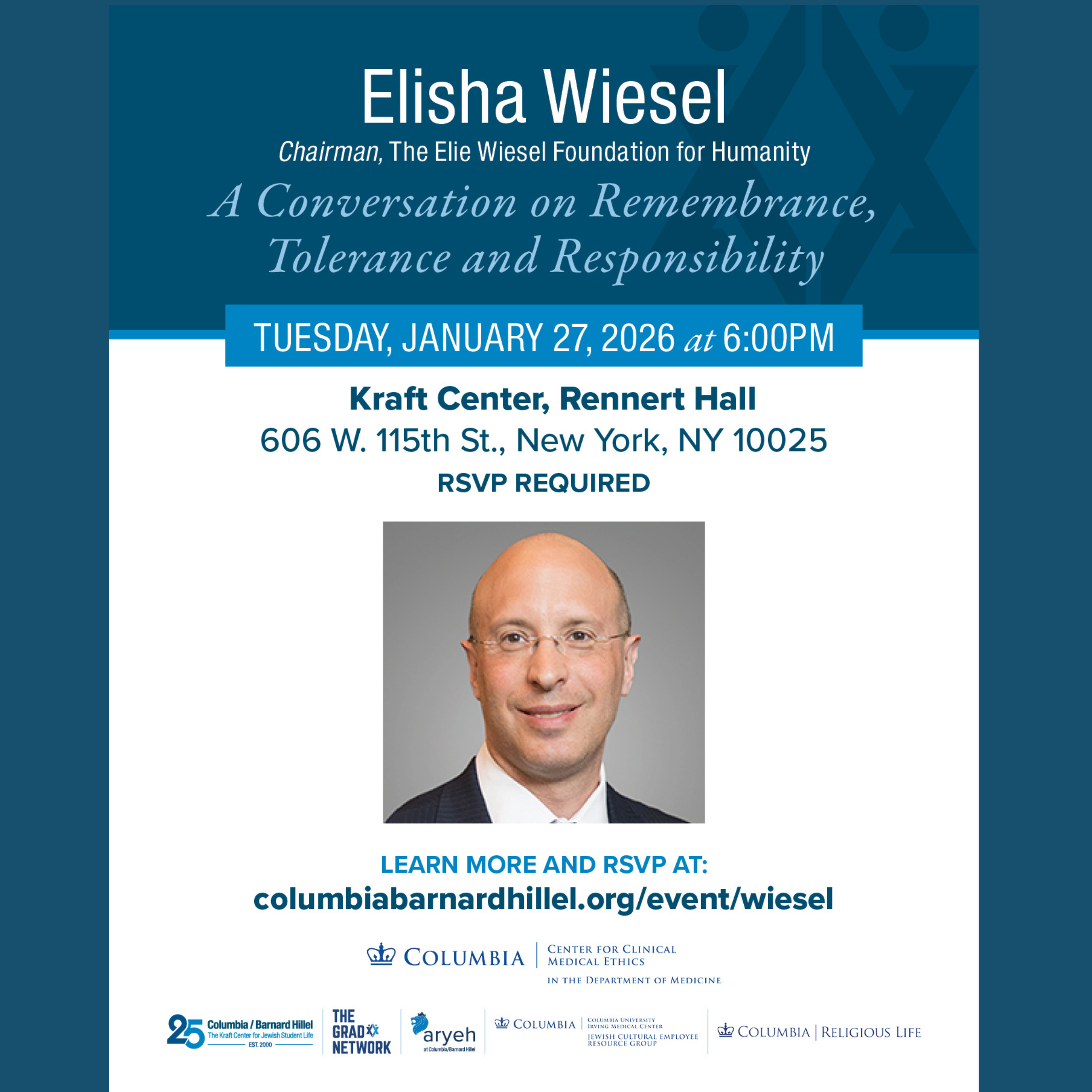 Elisha Wiesel: A Conversation on Remembrance, Tolerance and Responsibility