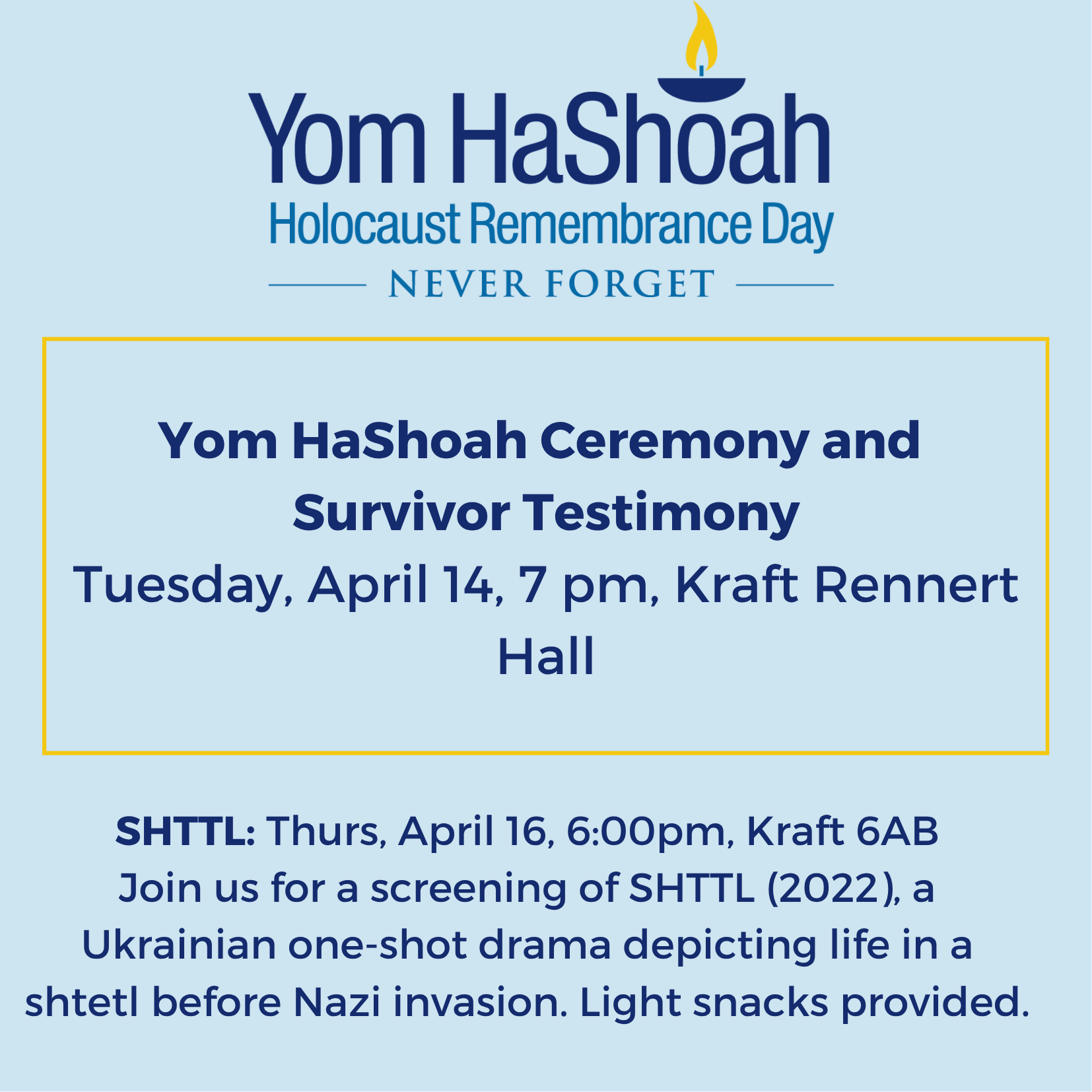 Yom HaShoah Ceremony and Survivor Testimony