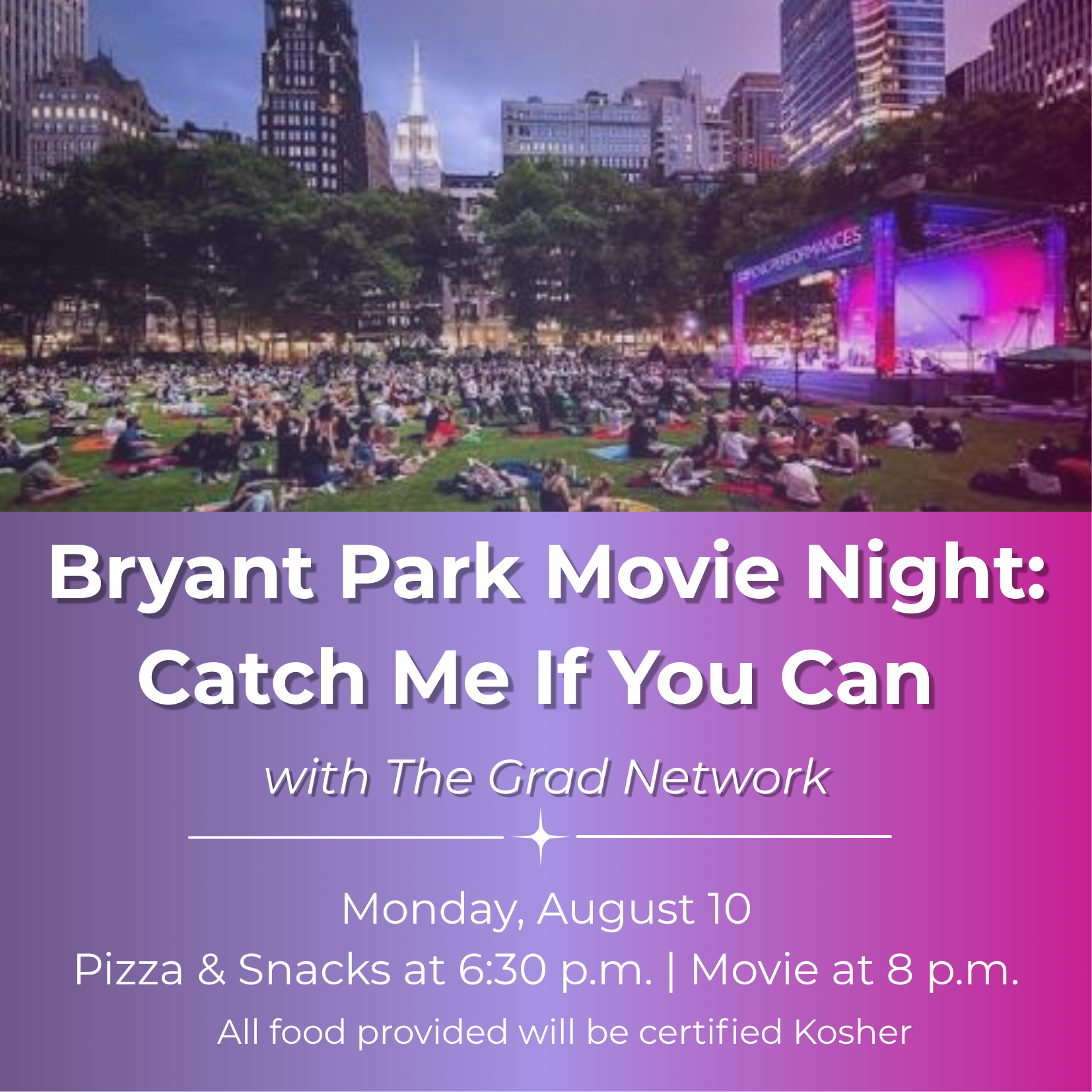 Bryant Park Movie Night with The Grad Network