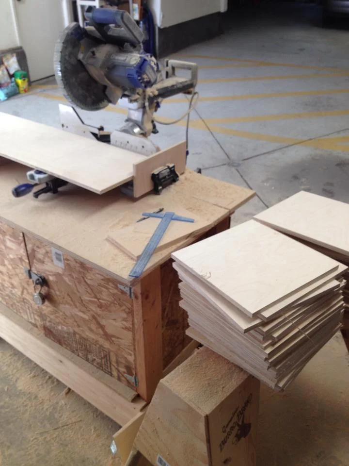 Plywood blocks for mounting