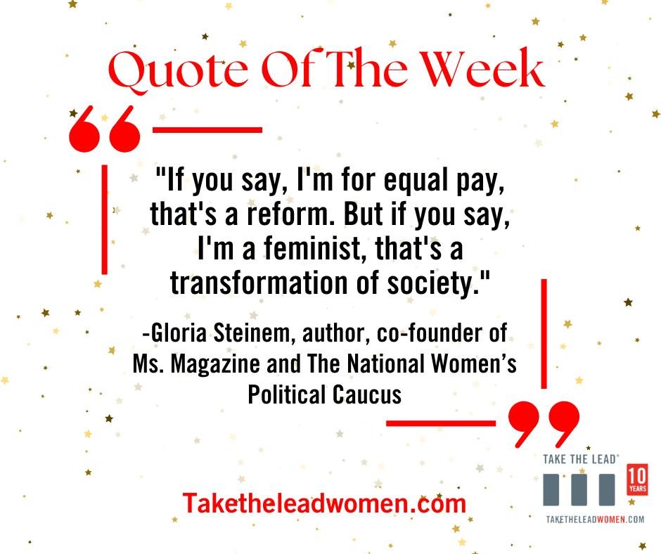 Do you believe we will reach equal pay? Let us know what you think below!

For more information on the persistent pay gap, check out the latest blog at taketheleadwomen.com/blog

#WomenLeaders #Leadership #PayGap #EqualPay #GenderPayGap #QuoteOfTheWe