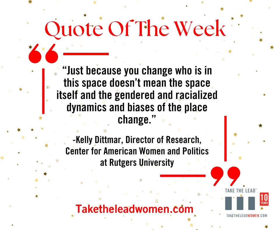 How do you work to change gendered and racialized dynamics and biases in your space? Let us know below! 

#TakeTheLead #WomenPower #QuoteOfTheWeek #Leadership #WomenLeaders #Biases #Change #WomenInBusiness #WomenInStem