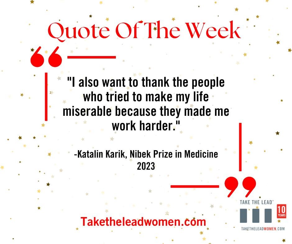 Are you thankful those people in your life that made you work harder? Let us know your thoughts below! 

#QuoteOfTheWeek #TakeTheLead #WomenPower #WomenLeaders #WomenInBusiness #Leadership #WomenInLeadership #HardWork #Medicine