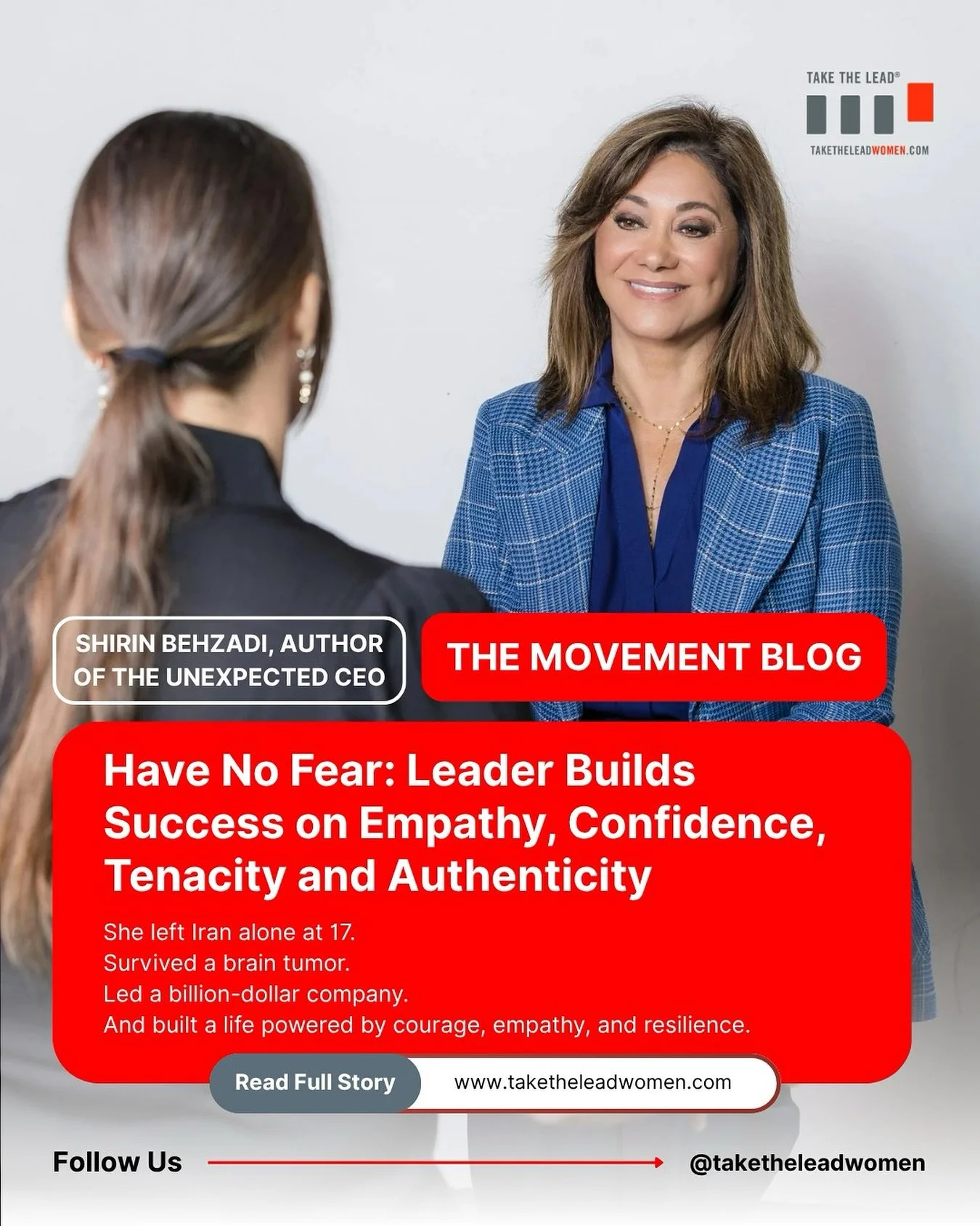 &ldquo;Fear is my friend,&rdquo; says @shirinbehzadi , author, brain tumor survivor, and C-suite entrepreneur who left Iran alone as a teenager and went on to become CEO of a billion-dollar home improvement franchise company.

In her new memoir, The 