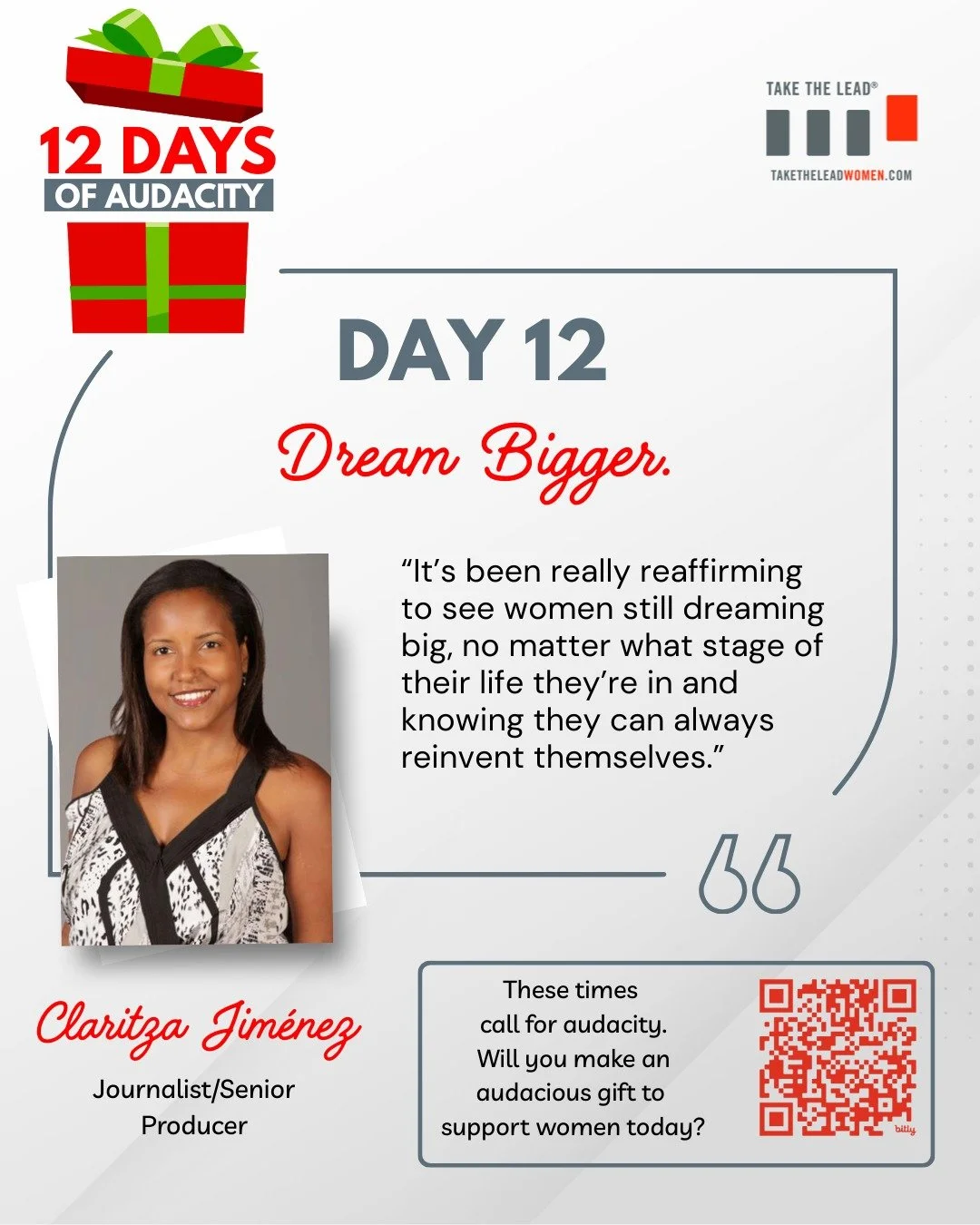 Dreaming bigger isn&rsquo;t about ambition for ambition&rsquo;s sake.

It&rsquo;s about believing that growth, reinvention, and leadership remain possible&mdash;at every stage of life.

claritzajimenez Claritza Jim&eacute;nez, journalist and senior p