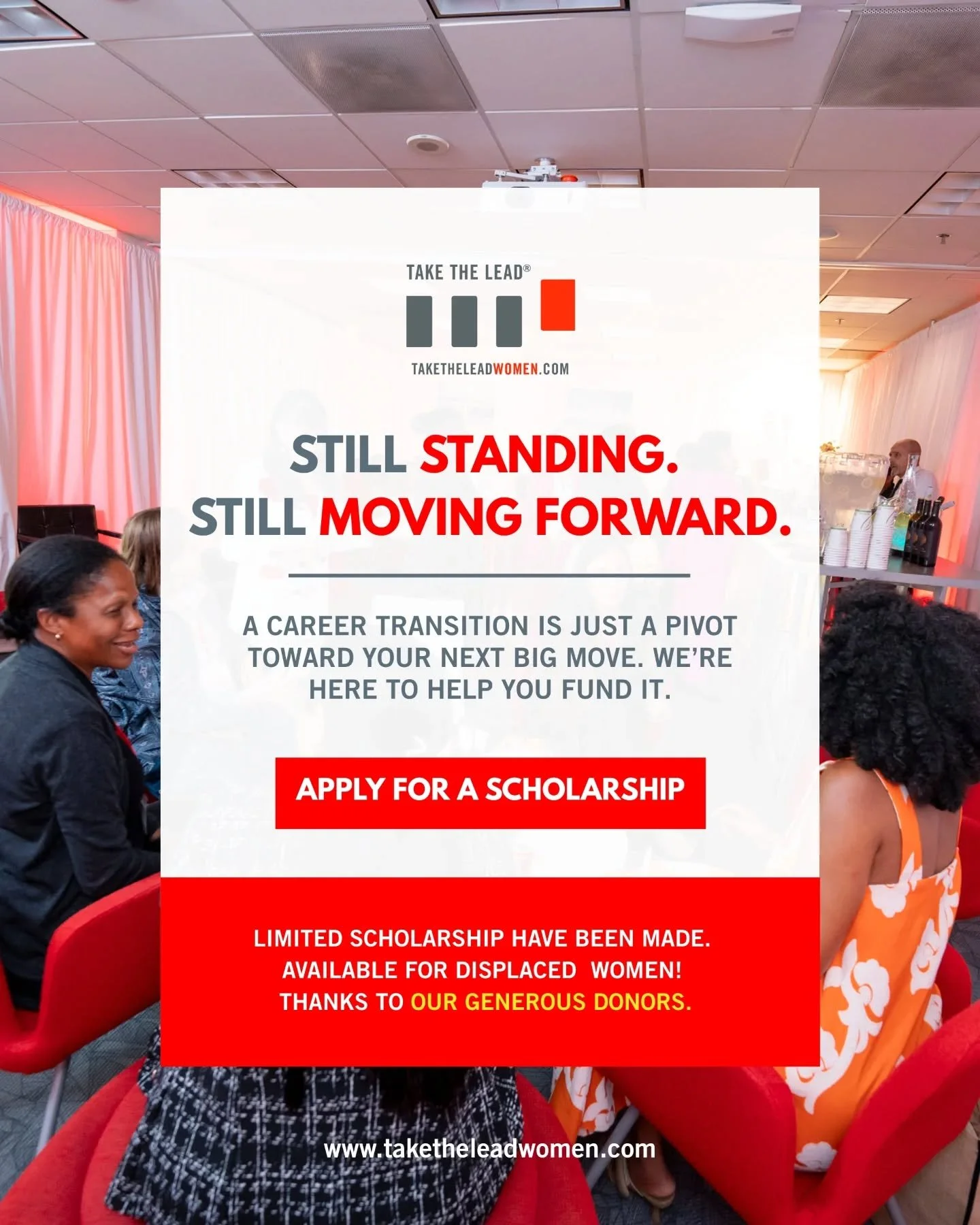 Nearly 500,000 women have been displaced from leadership roles this year.

If you're one of them, I want you to know: cost shouldn't keep you from accessing the tools you need for what's next.

Thanks to generous donors, we have scholarships availabl