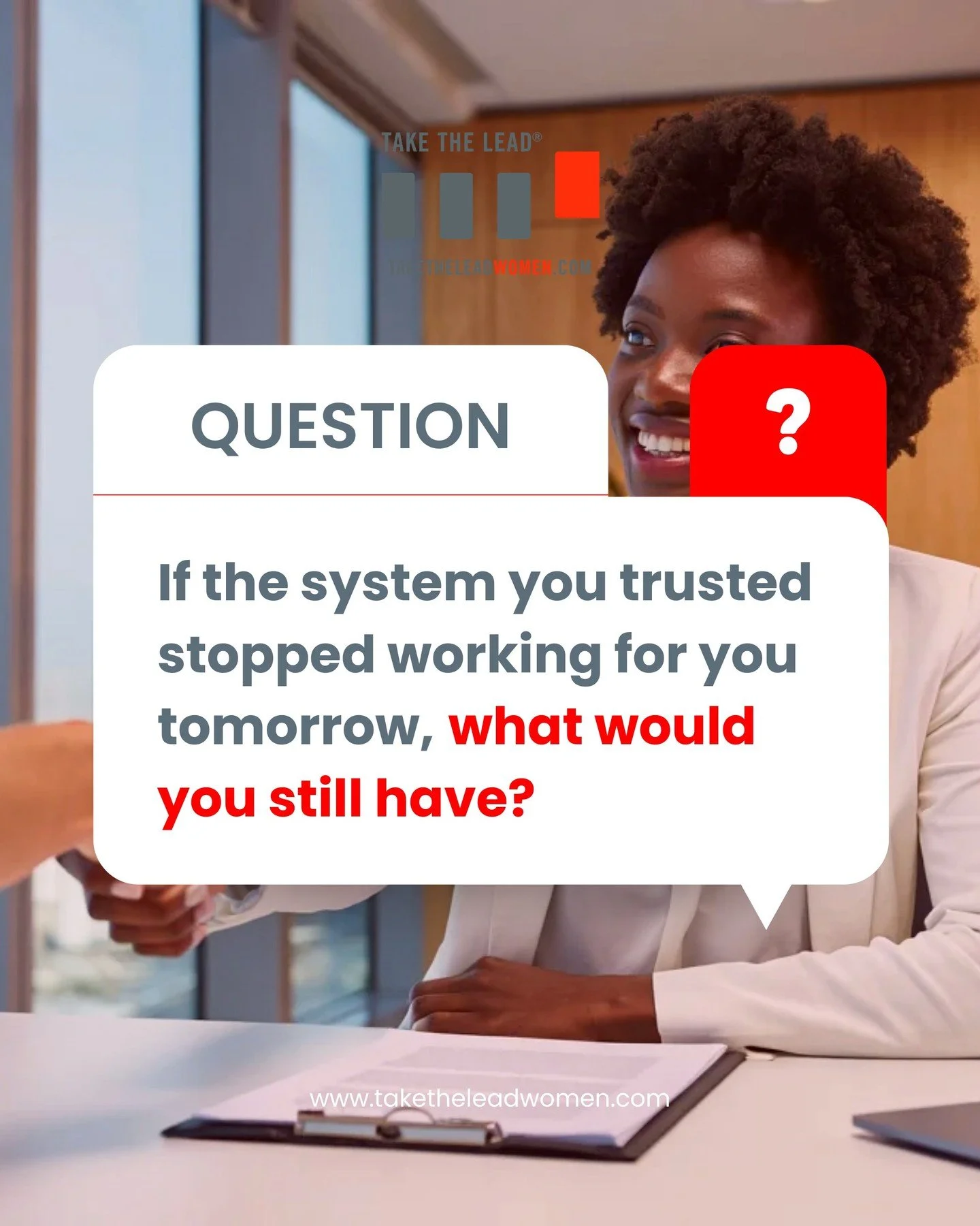 If the system you trusted stopped working for you tomorrow, what would you still have?

Not your title. Not your org chart. Not the institution that told you to be patient, prove yourself, wait your turn.

What's actually yours?

That's the question 