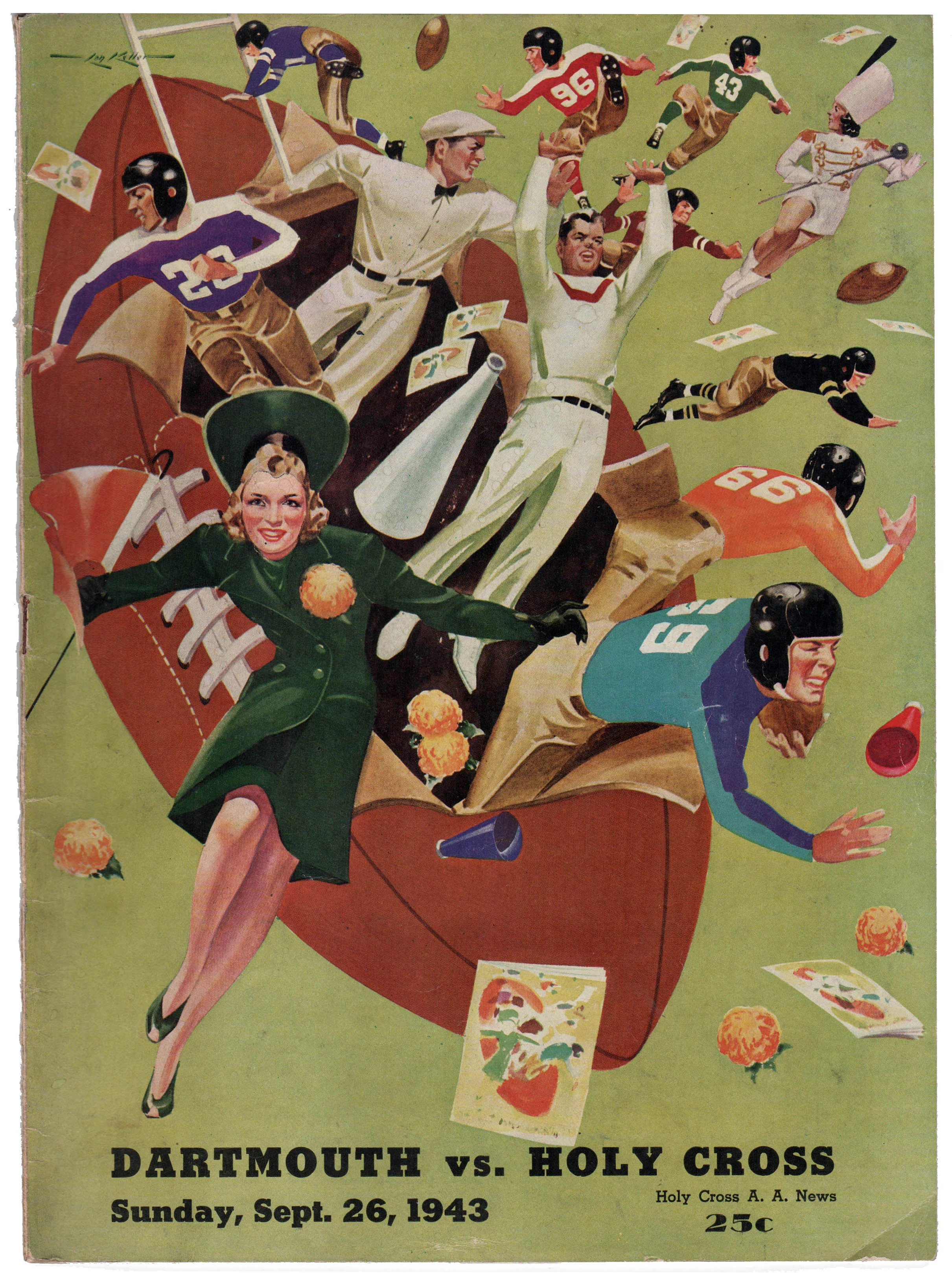 1943 Dartmouth vs Holy Cross Football Program