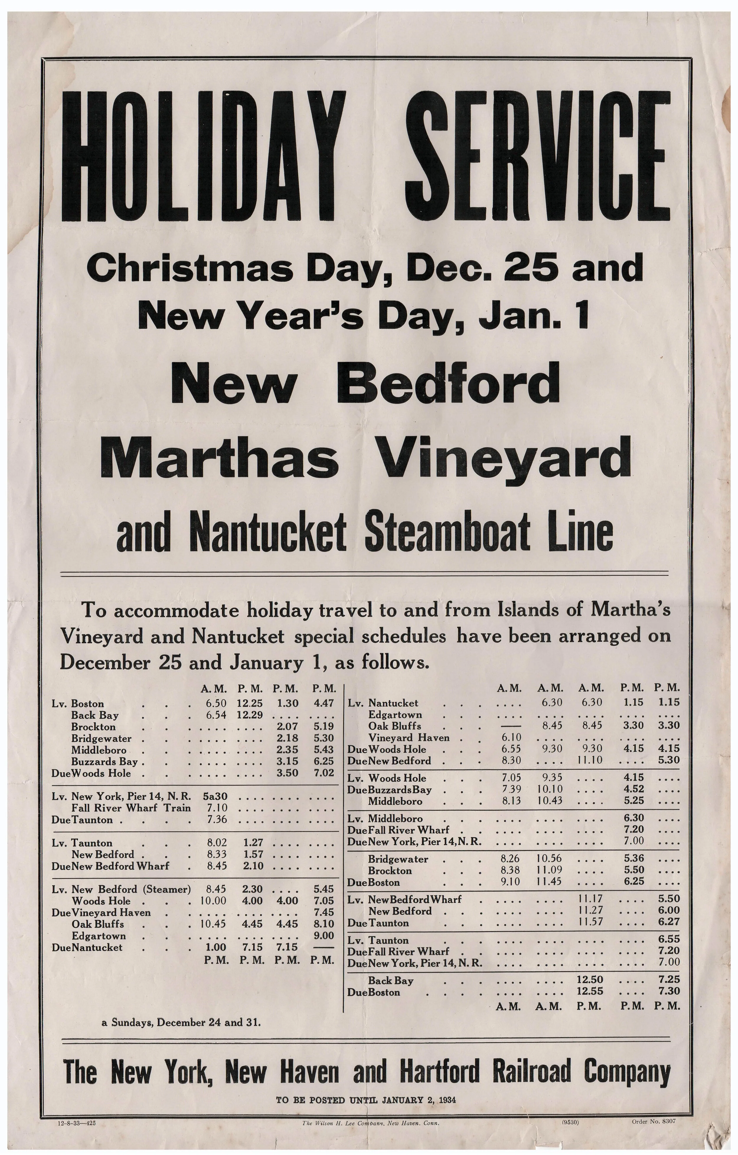 1933 Steamship Authority Poster