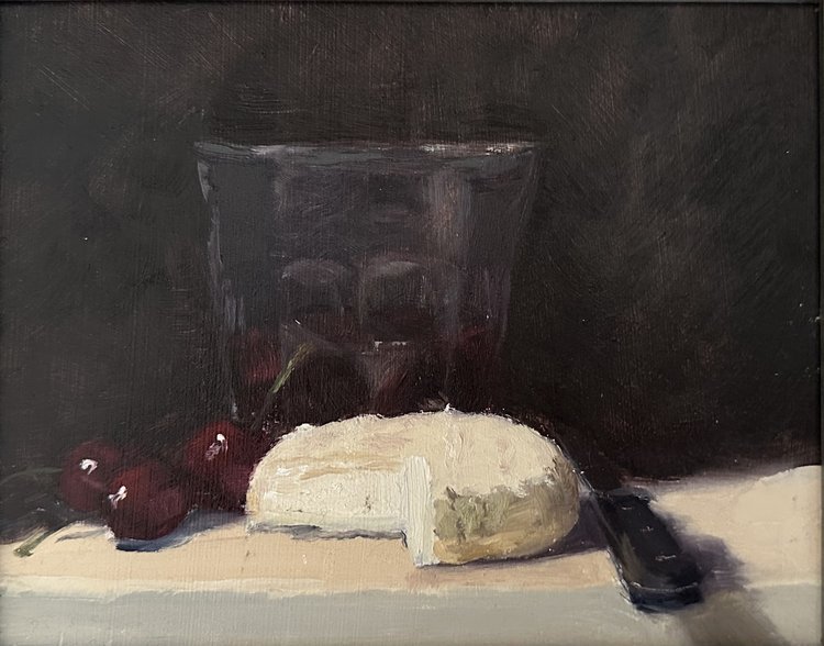 Wine, cheese and cherries