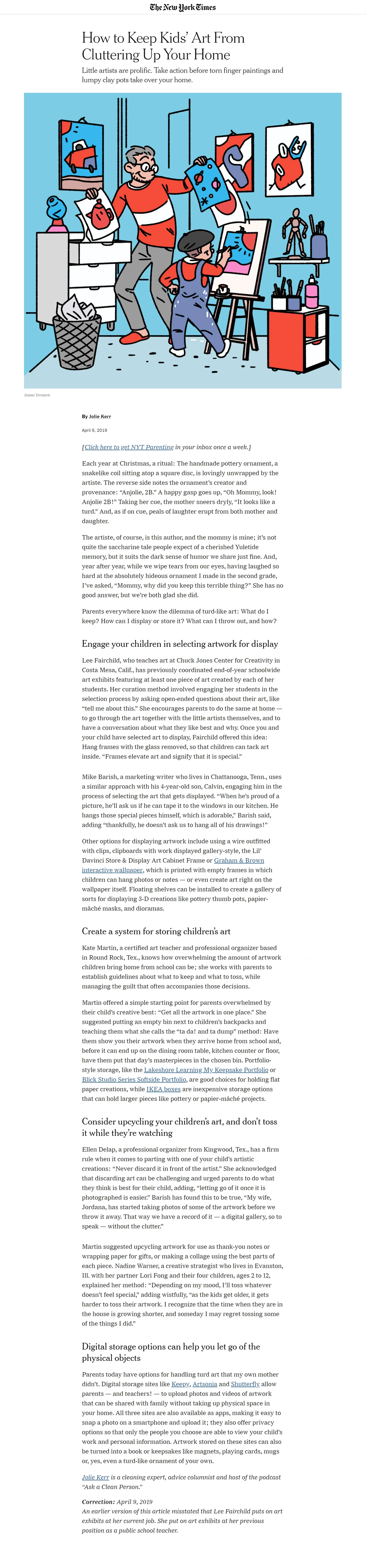 https://www.nytimes.com/2019/04/09/parenting/how-to-keep-kids-art-from-cluttering-up-your-home.html" target="_blank"