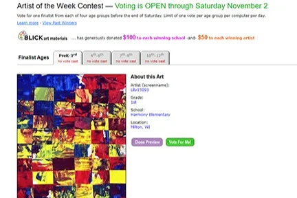Harmony art student needs your votes by Saturday