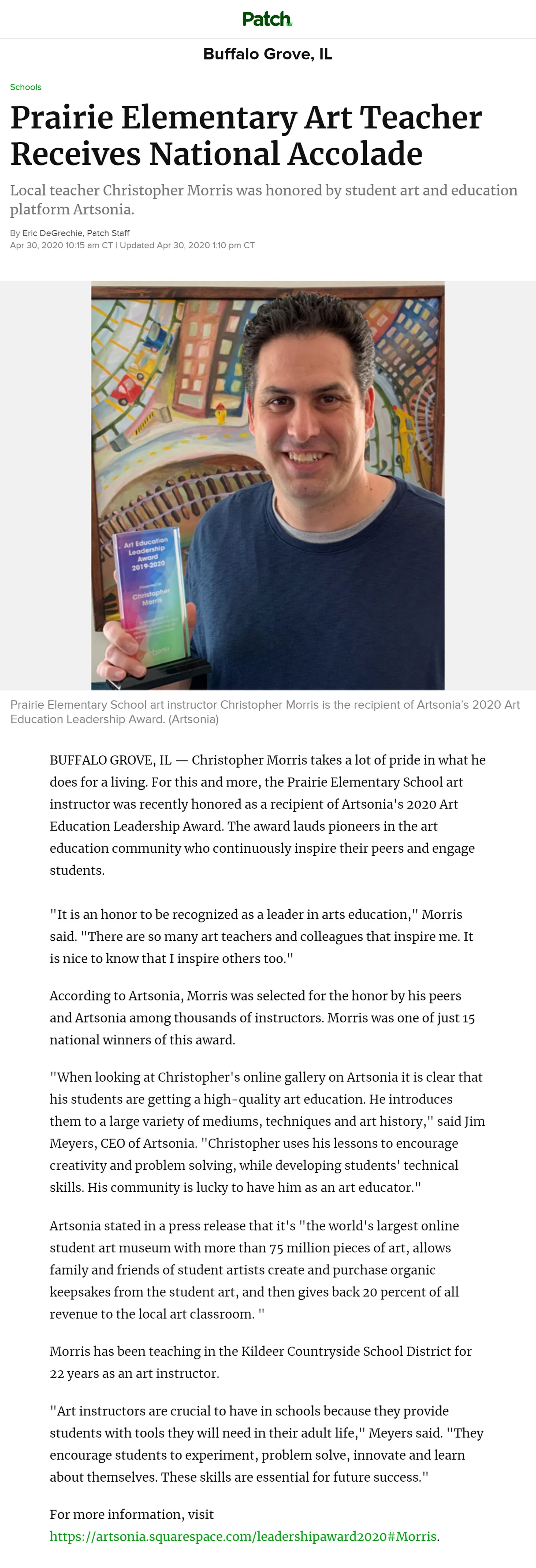 https://patch.com/illinois/buffalogrove/prairie-elementary-art-teacher-receives-national-honor