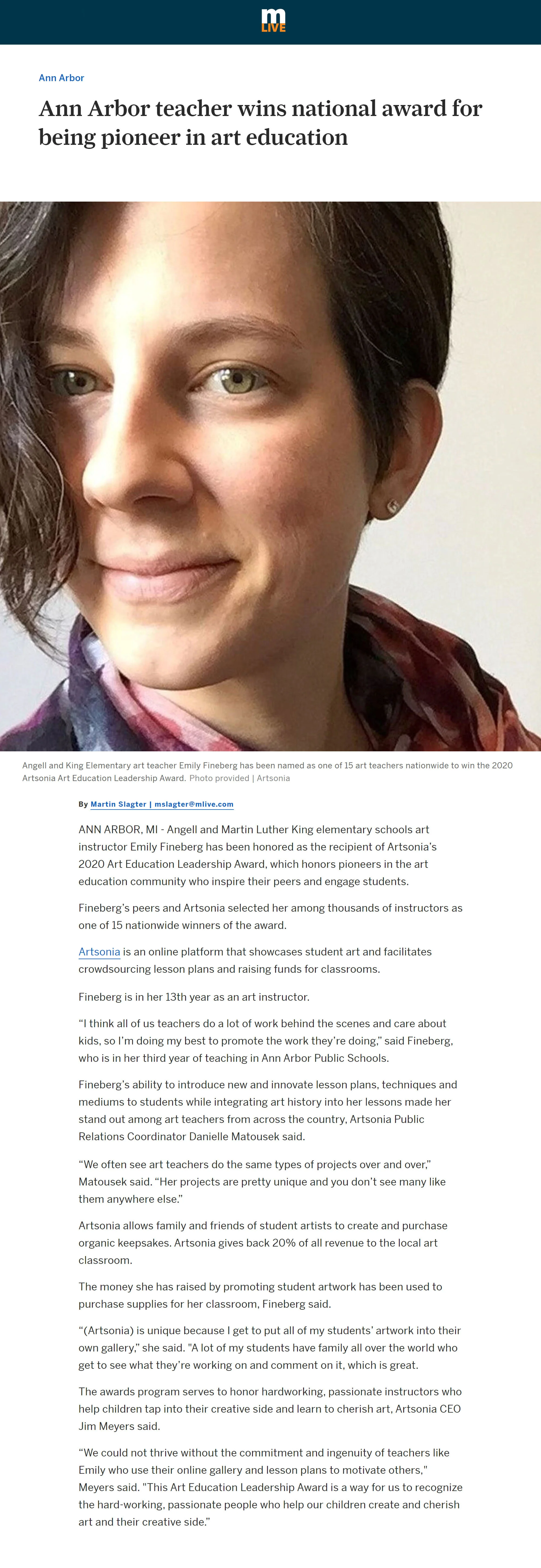 https://www.mlive.com/news/ann-arbor/2020/05/ann-arbor-teacher-wins-national-award-for-being-pioneer-in-art-education.html