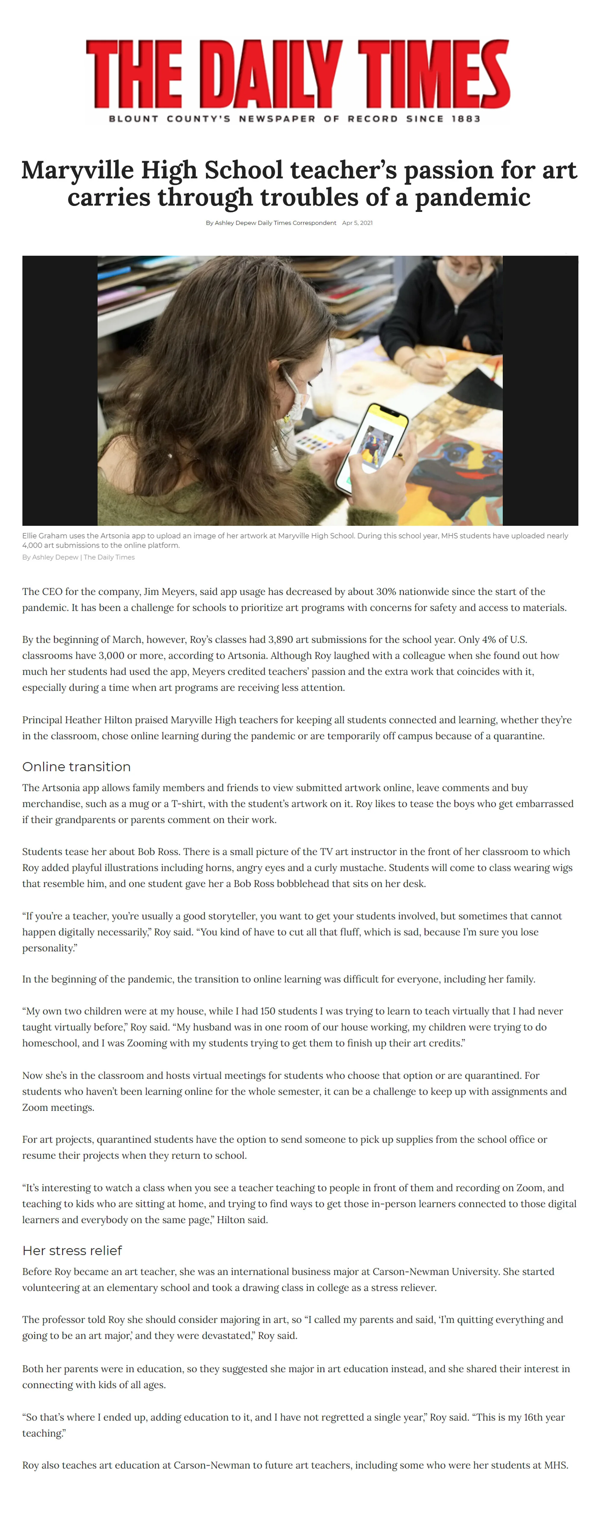 https://www.thedailytimes.com/news/maryville-high-school-teacher-s-passion-for-art-carries-through-troubles-of-a-pandemic/article_159ed494-1bcc-52a5-9aef-e9acc915e656.html