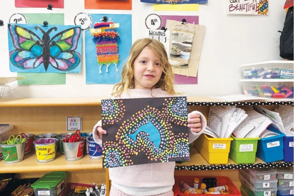 Kerby student wins national art contest with dolphin painting
