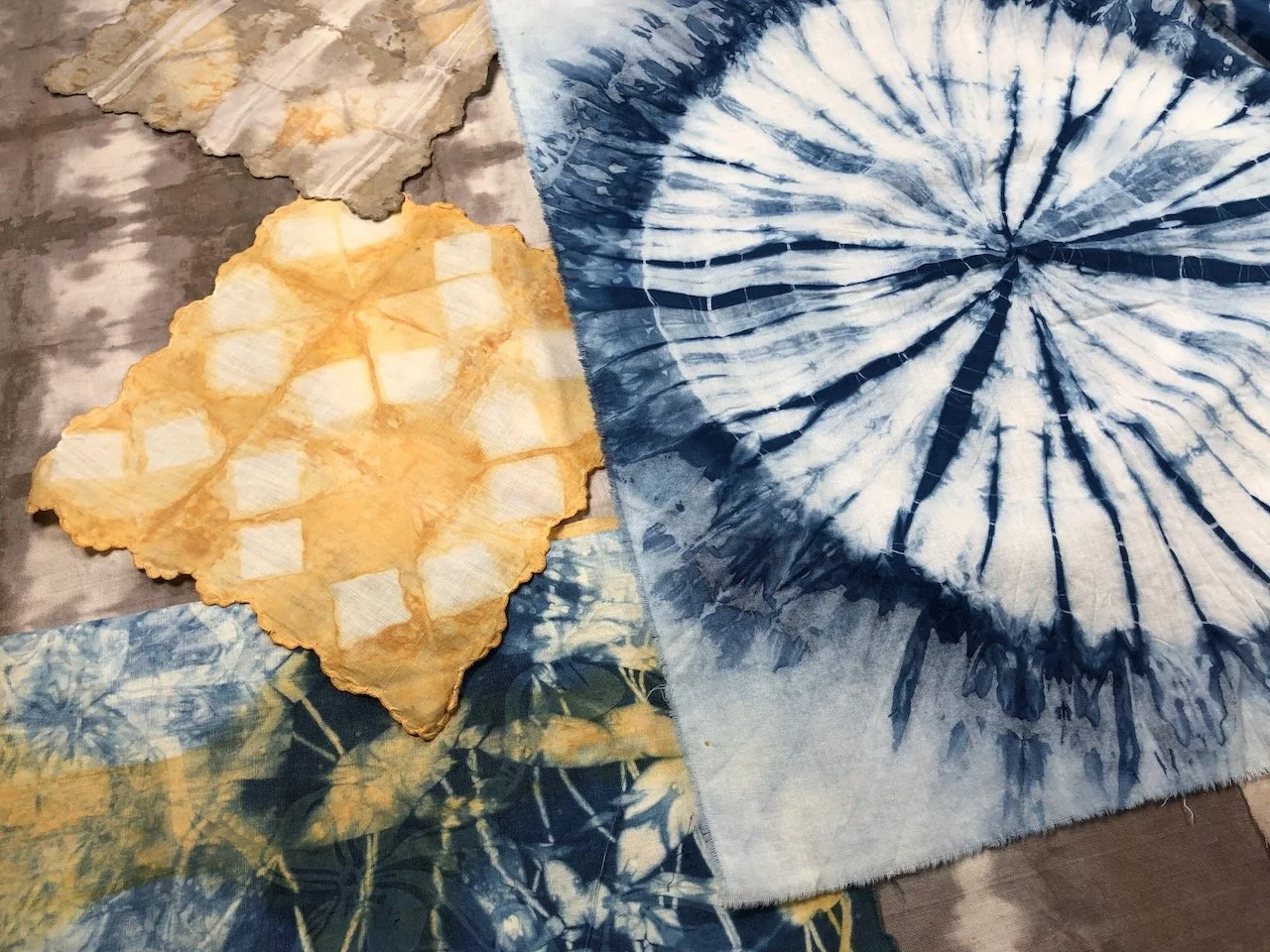 Spring 1 - No-Mordant Natural Dyes:&nbsp;Kakishibu, Tea, Iron Buff and Indigo
