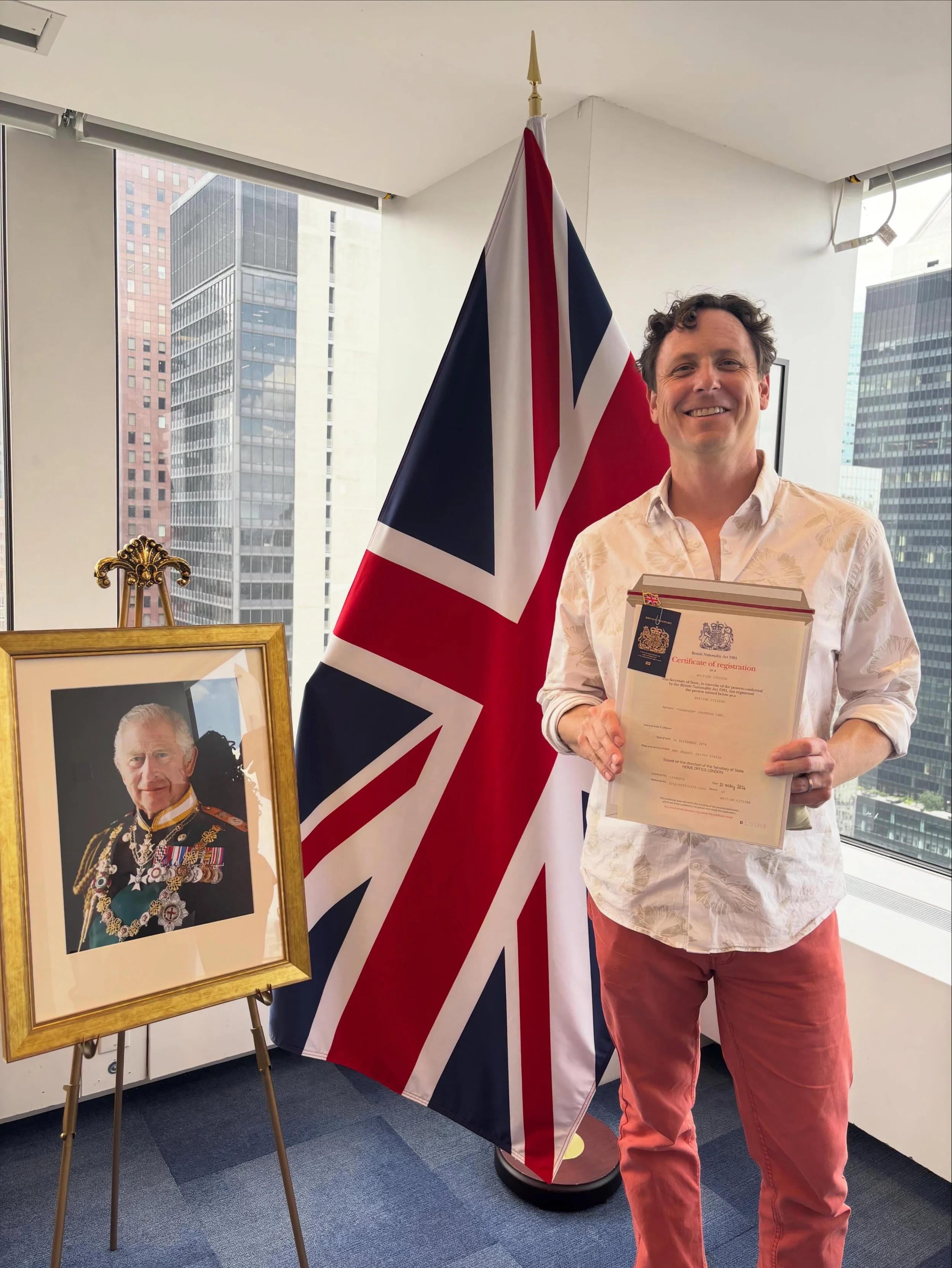 So this happened today! Gave my allegiance to the King &hellip;. Charles that is🇬🇧🇬🇧 officially a Brit now.  Not moving any time soon but good to have in ye old back pocket for mi familia.  Apparently British citizenship is up 300%- I wonder why 