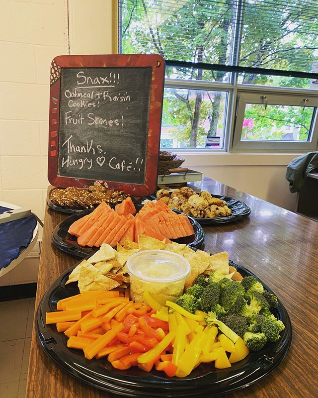 Huge thanks to @hungryheartnl for providing snacks to our staff and campers today! Fresh veg, fruit and baked goodies to keep us rocking out all day long! Go visit @hungryheartnl for delicious brunch, catering and excellent karma! 👊💖🎤#grnl2019