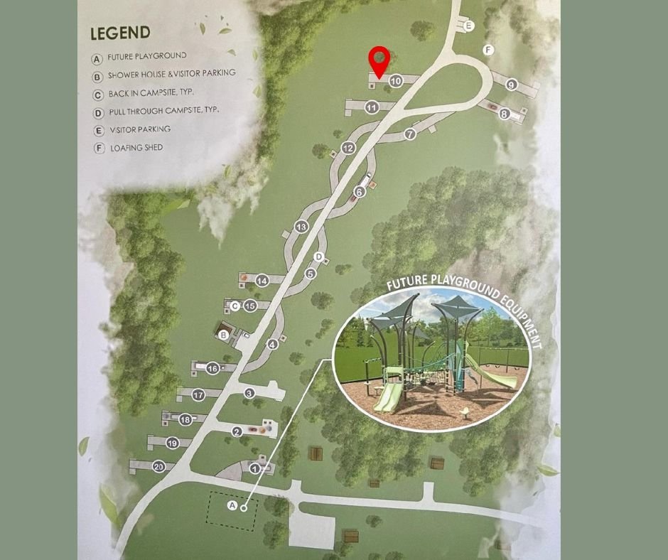 Map of camground at Pioneer Ridge