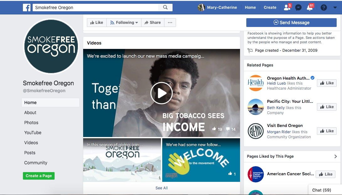  https://www.facebook.com/SmokefreeOregon 