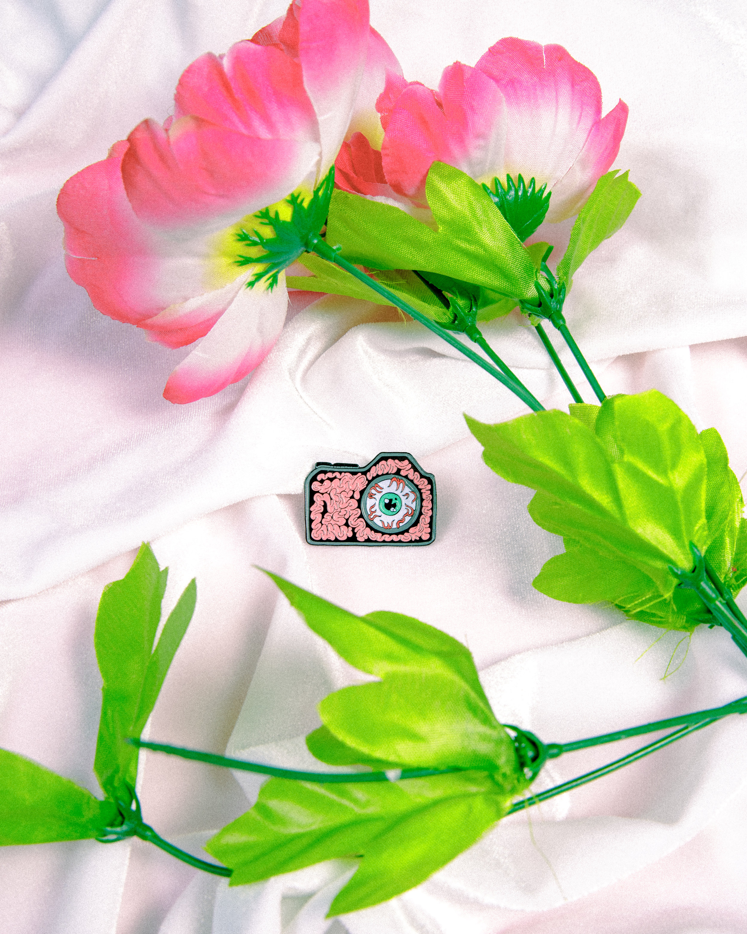eyeball camera enamel pin