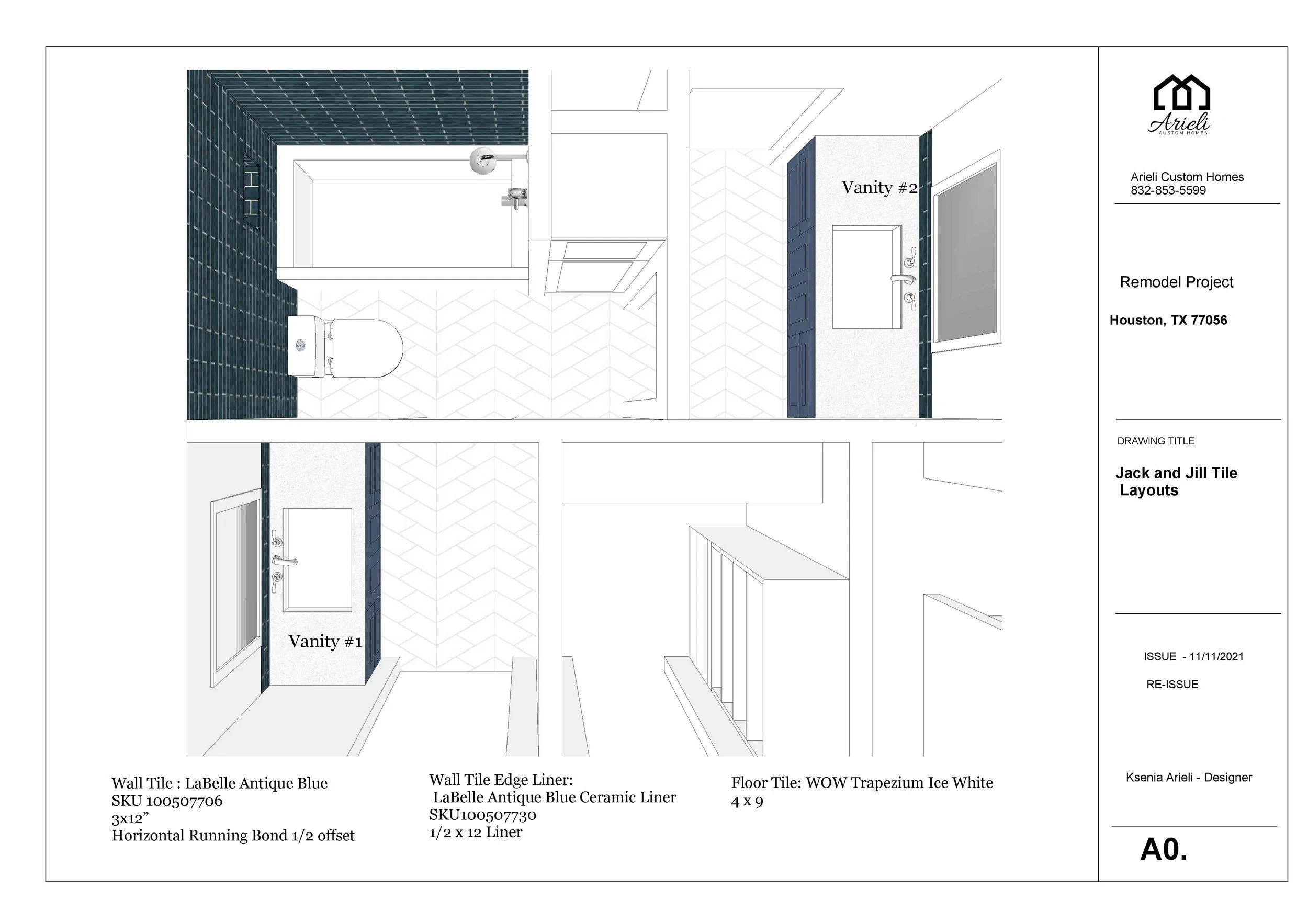 Arieli Custom Homes Bathroom tile