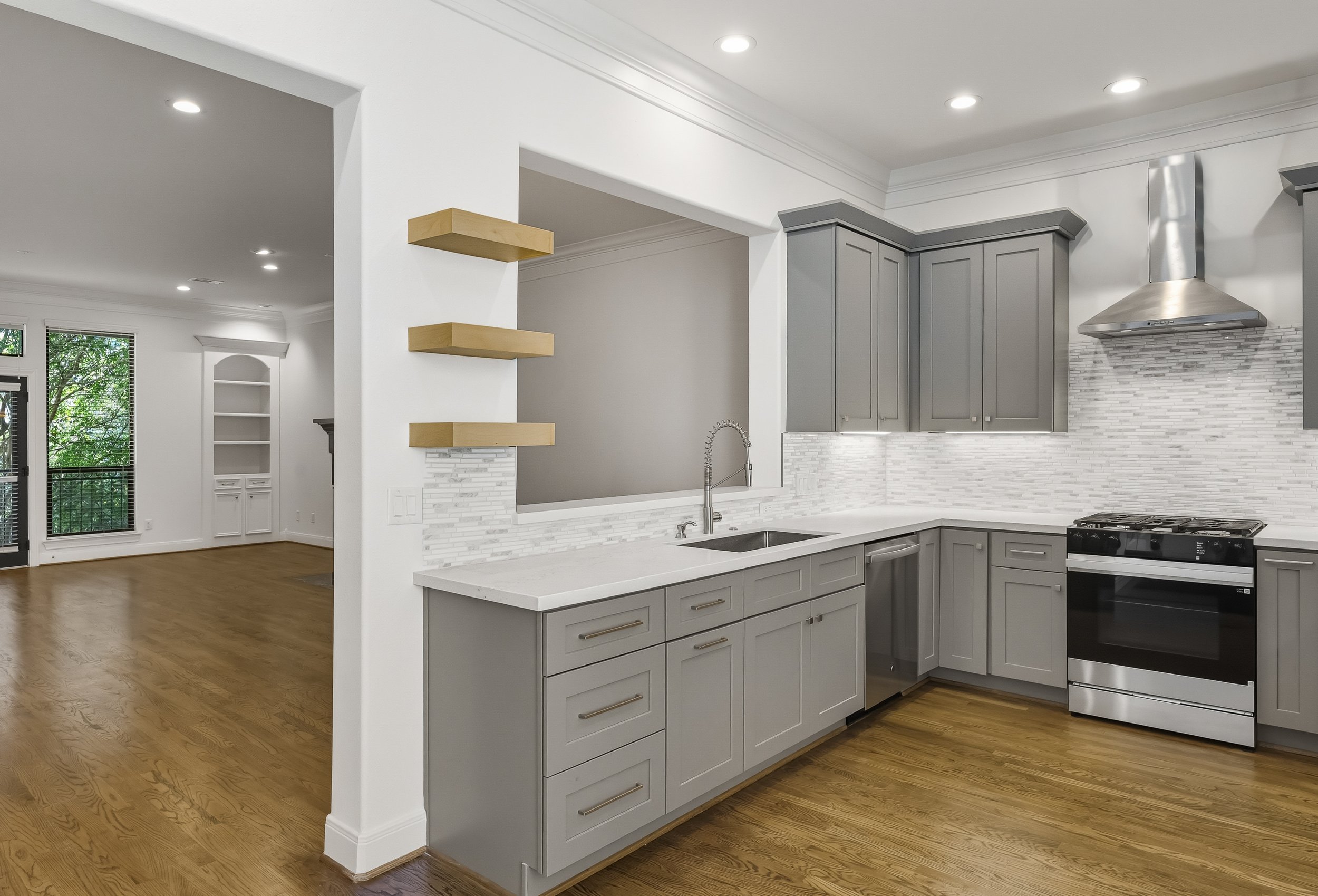 Redesigned L-shaped kitchen