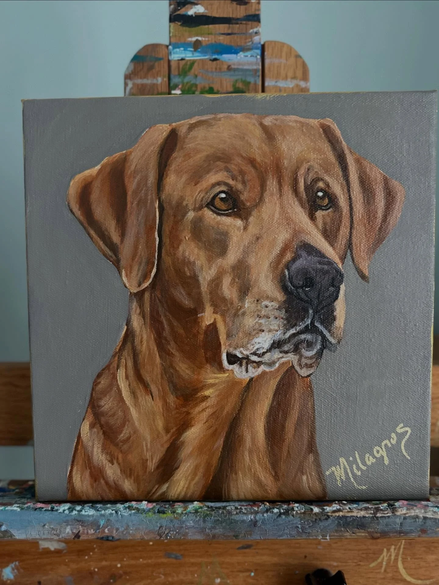 Last painting of 2025! Loved painting Capi for my BFF @rtellex ! It&rsquo;s been a great year doing what I love! So thankful! #redlabrador #redlabradorretriever #redlabradorlove #redlabradorsofinstagram #petportraitsofinstagram