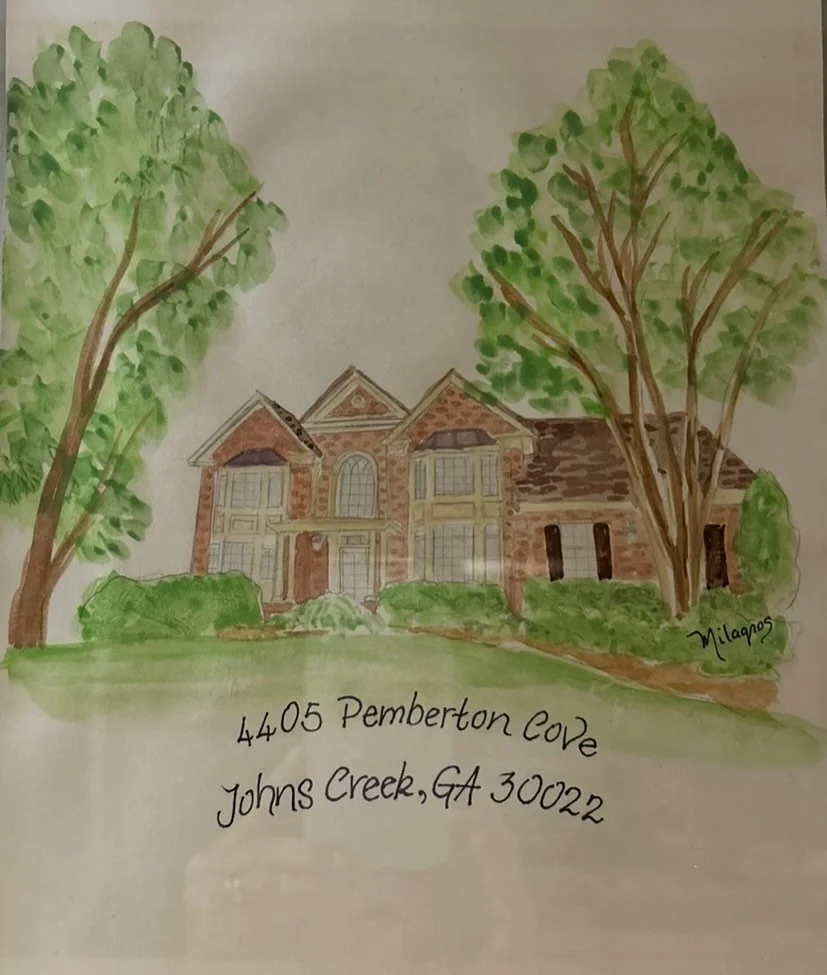 This is a watercolor of my sweet friend&rsquo;s home in Atlanta where she raised her precious family! I forgot to take a photo of it when I finished painting it, but luckily she took one of it for me to share here. OK I think this is the last photo o
