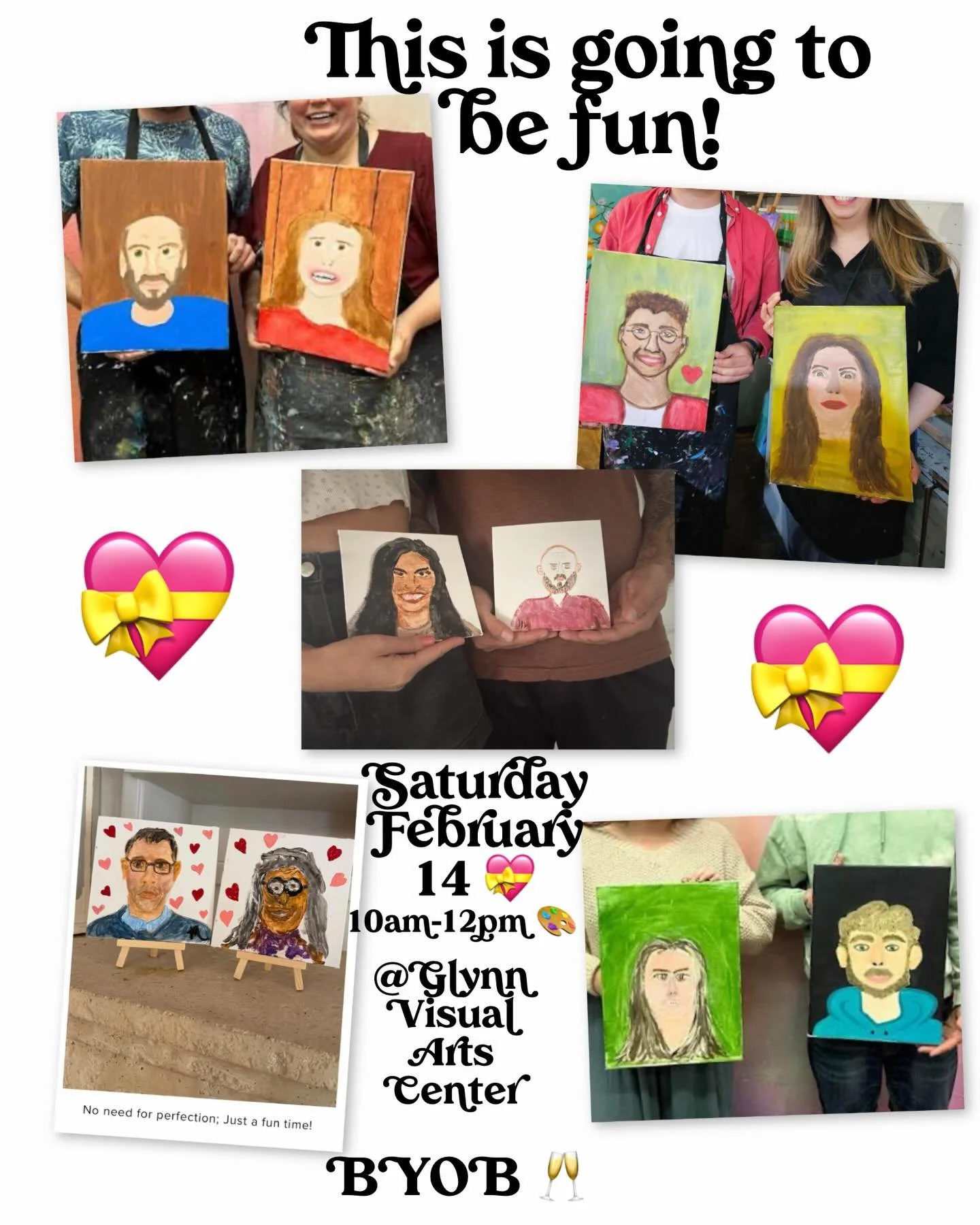 Join our fun Paint your Valentine or Galentine activity on February 14 from 10am-12! It will be the most fun brunch you will have! Lots of food, and giveaways! Over 21 bring your own bubbly! 🥂 
This activity is for 16 y/o and over. 🎨 

https://glyn