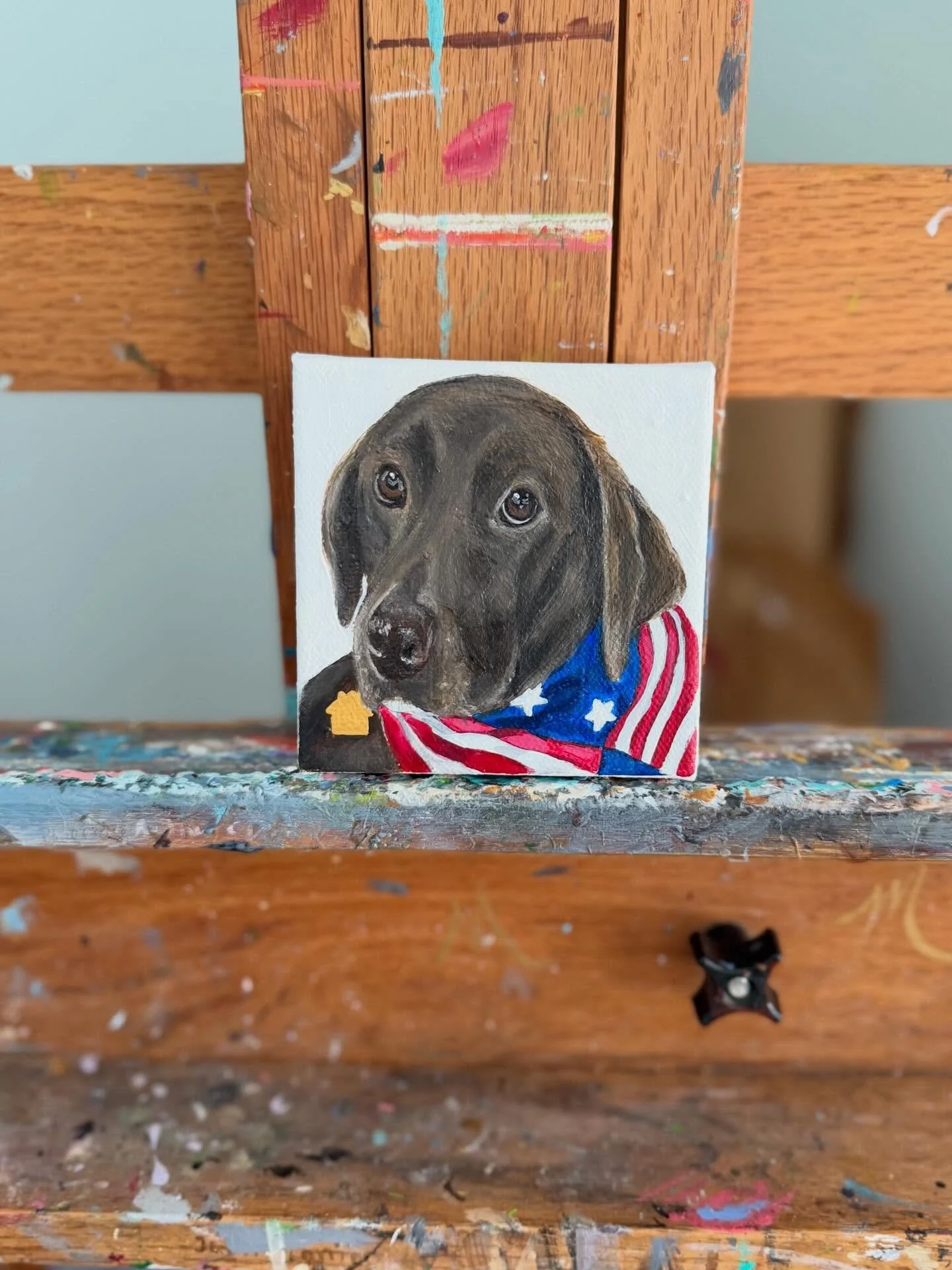 This sweet boy crossed the rainbow bridge recently, and it was a pleasure for me to paint his portrait for an amazing lady! He&rsquo;s definitely missed! 🌈 🐕 💔