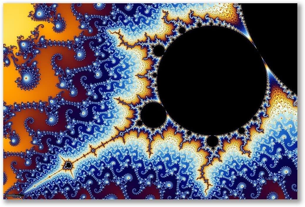 The Mandelbrot Set is a mathematical formula that has stunning aesthetic properties when visualized. It expresses repeating patterns at all levels of scale – no matter how much you zoom in or out, you can find the same exact geometric patterns repea…